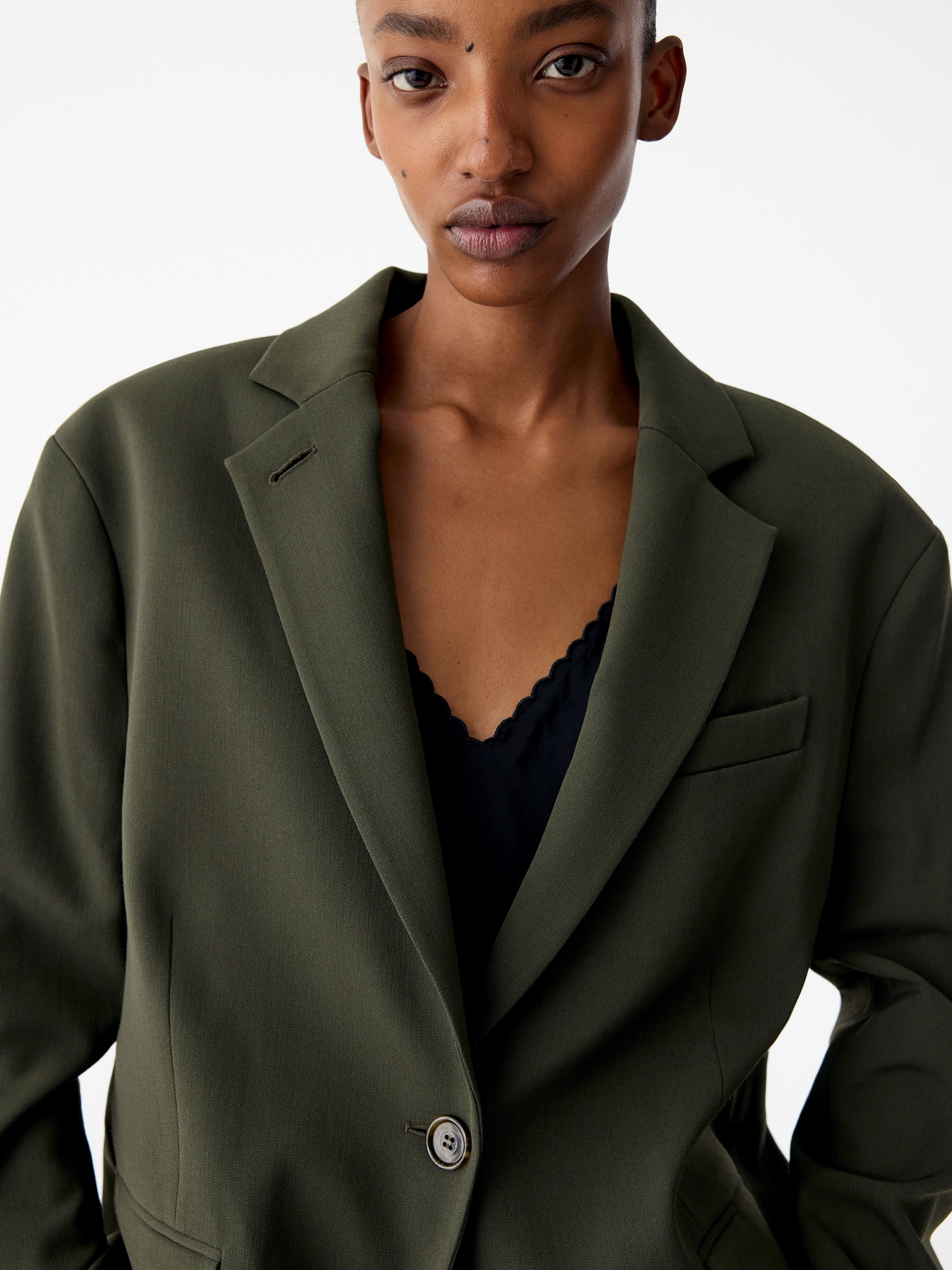 Single-Breasted Blazer - Khaki Green - Regular fit - women - StillMedia/Lookbook - 3