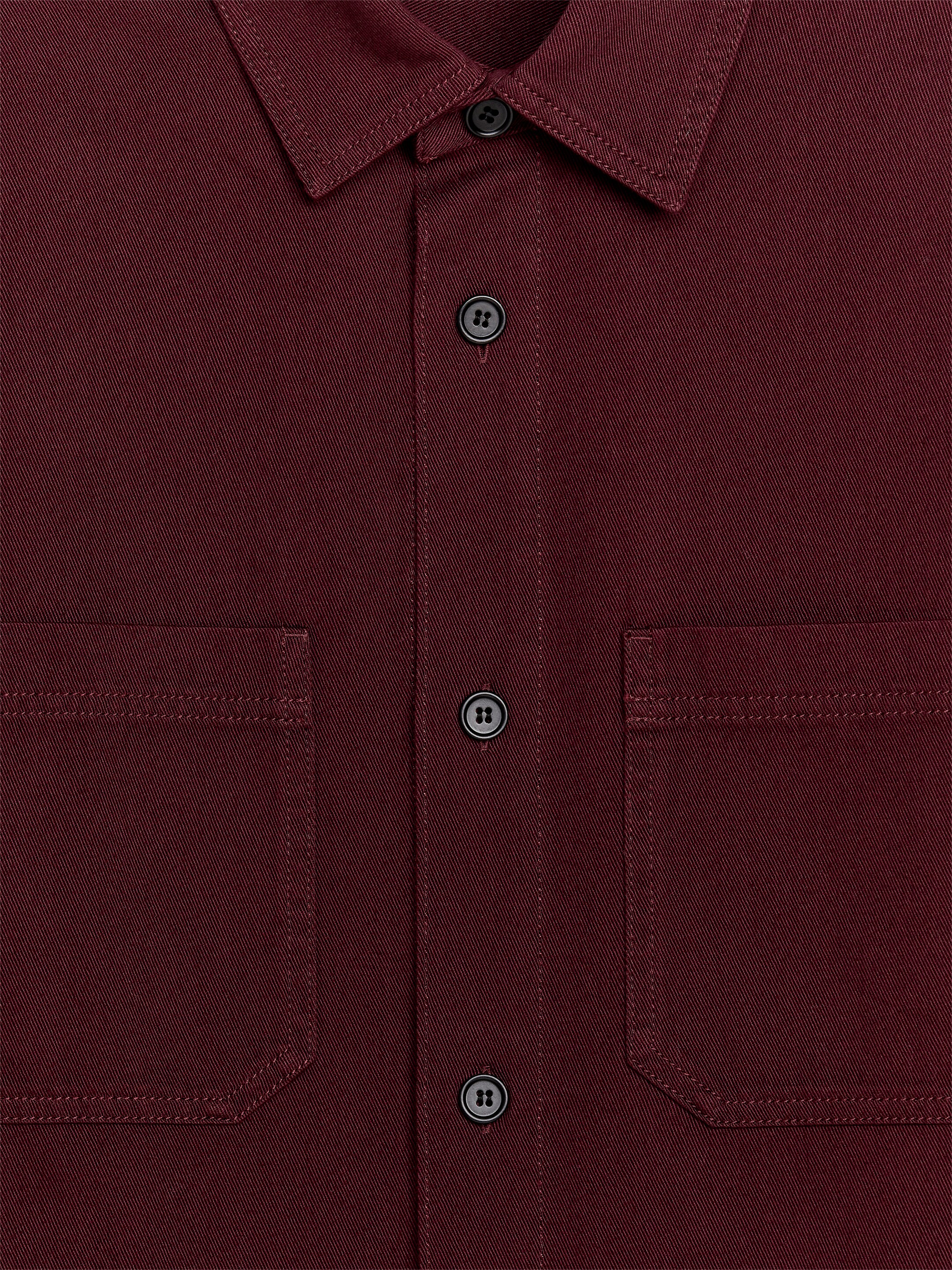 View larger image: Cotton Twill Overshirt - Burgundy - Men | H&M GB 2