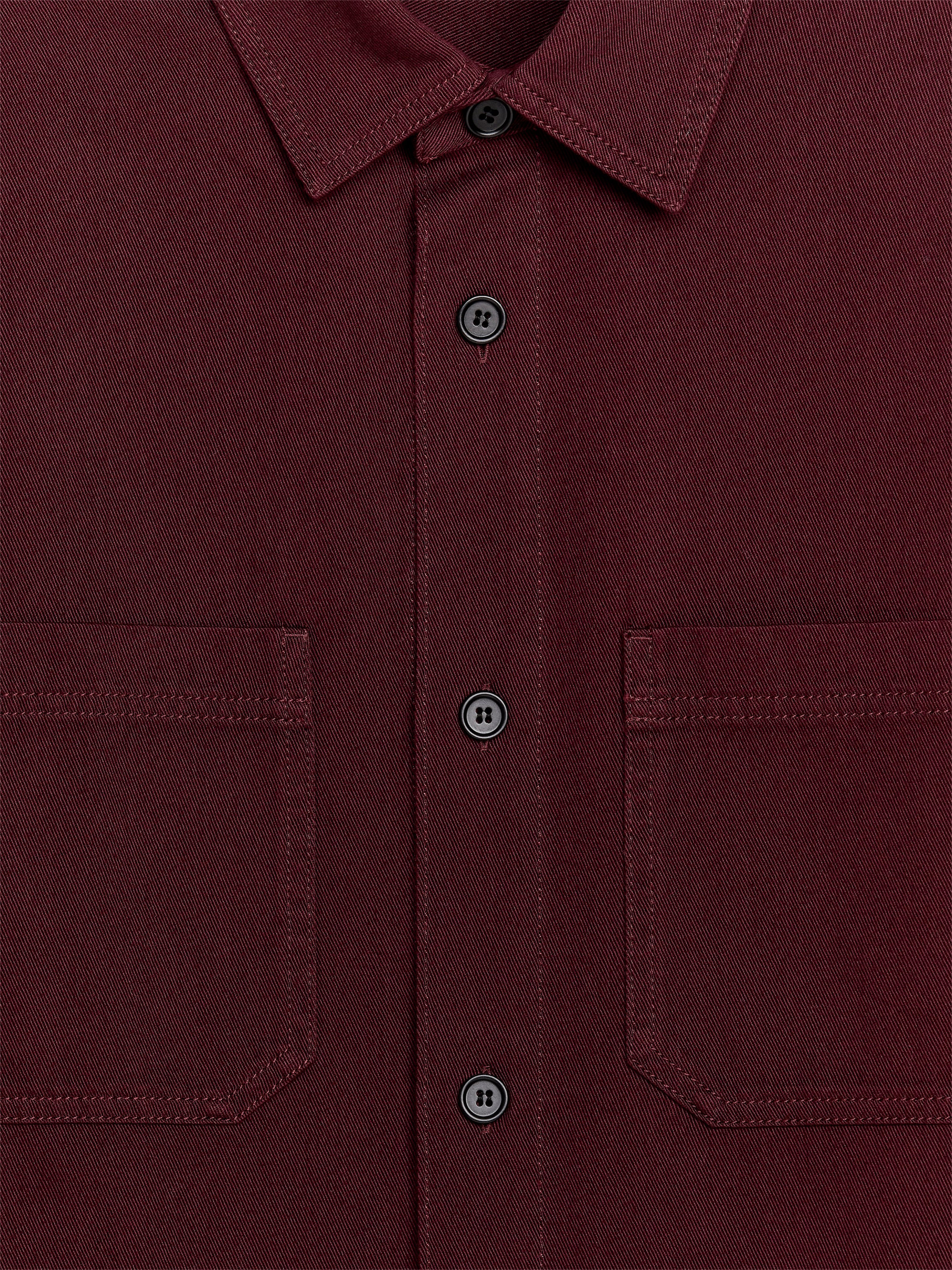 Cotton Twill Overshirt - Burgundy - Regular fit - Men - StillMedia/DescriptiveDetail - 2