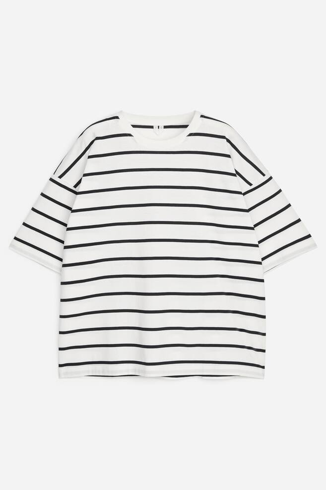 Oversized T-Shirt - Off White/Dark Blue/White/Khaki Green/Pink/Washed Black/Yellow - 1
