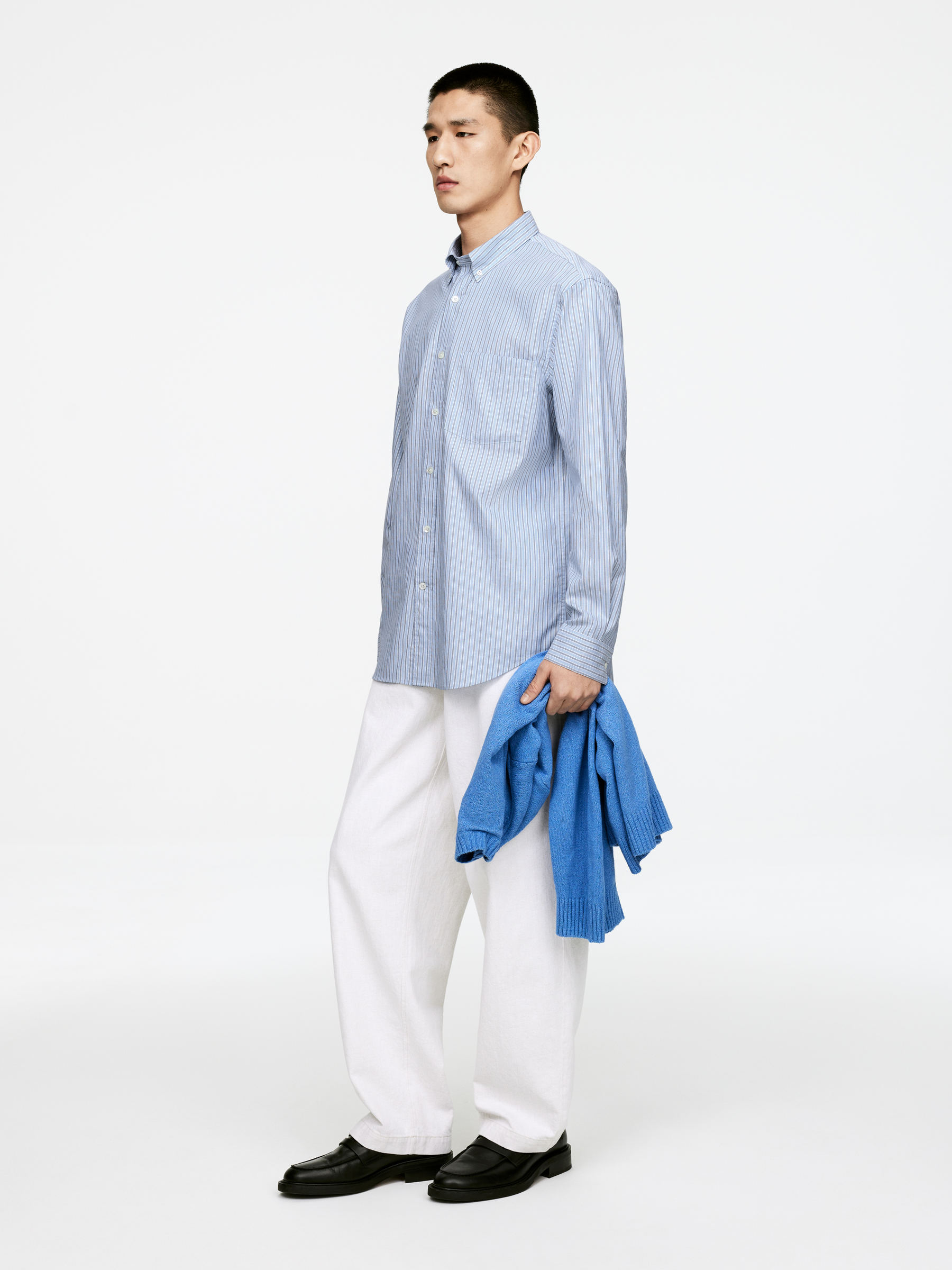 Relaxed Button-Down Shirt - Blue/Striped - Relaxed fit - Men - StillMedia/Lookbook - 3