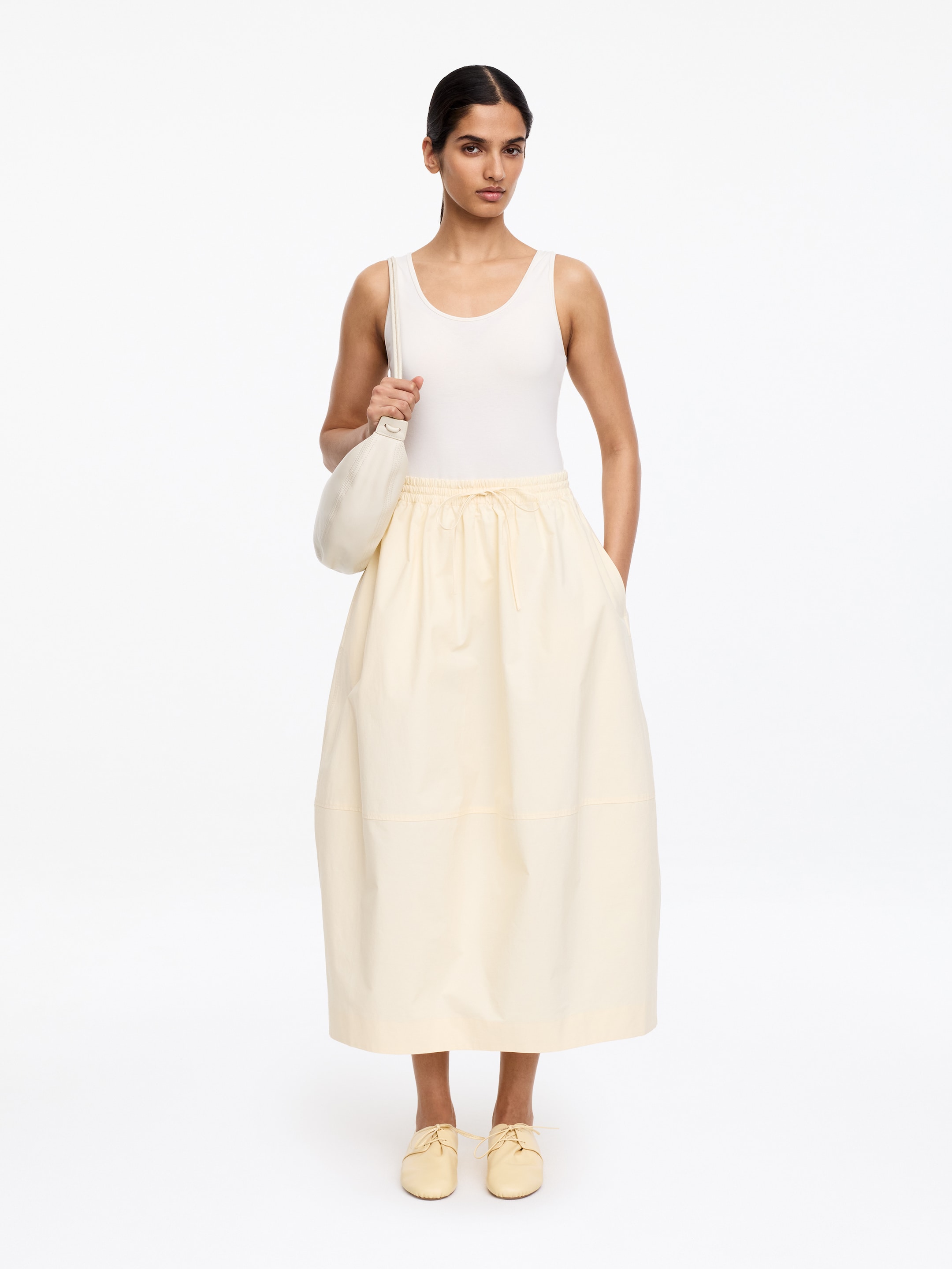 Soft Leather Lace-Up Shoes - Light Yellow - Women - StillMedia/Lookbook - 7