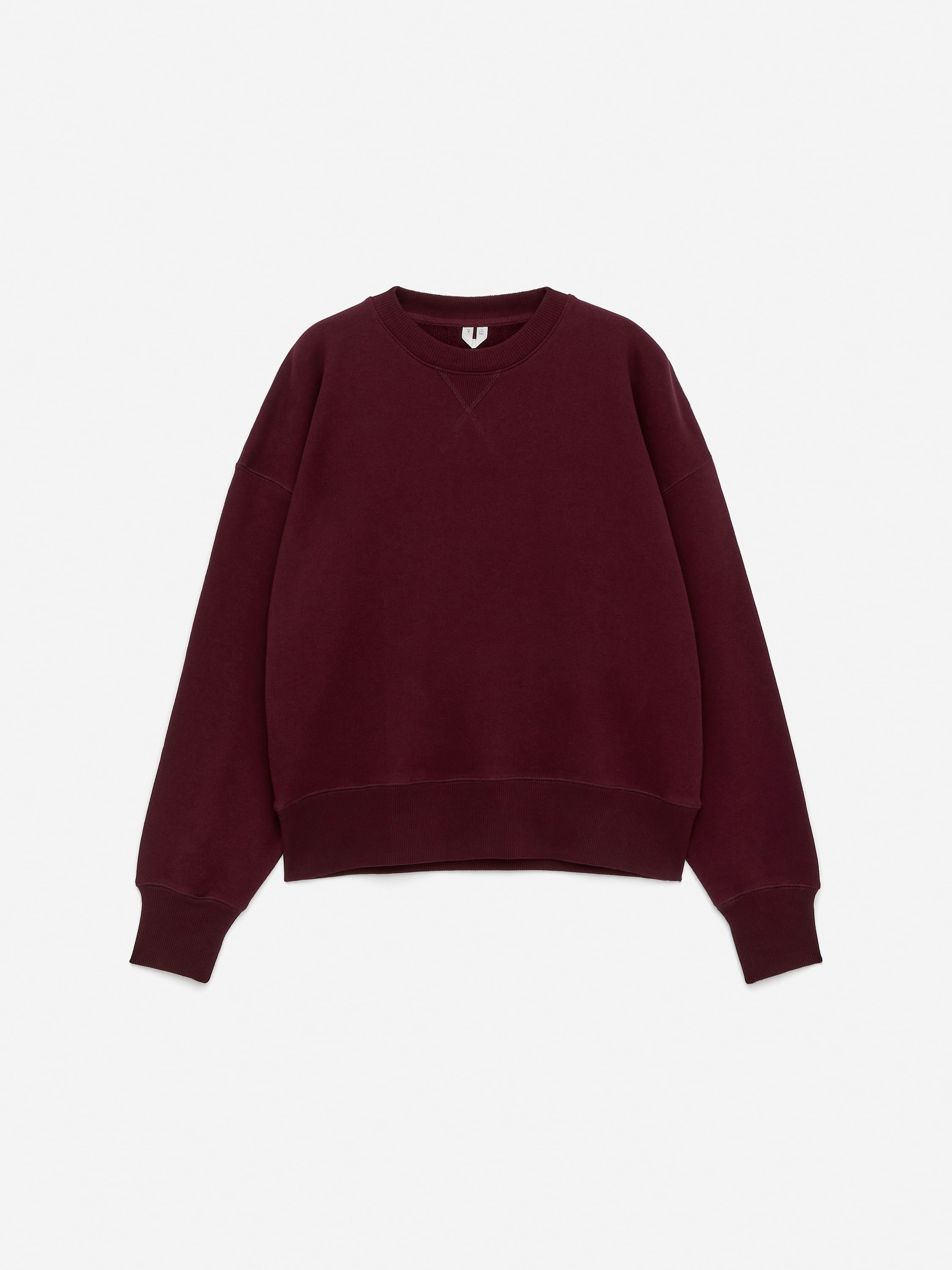 Relaxed Terry Sweatshirt - Dark Red/Off White