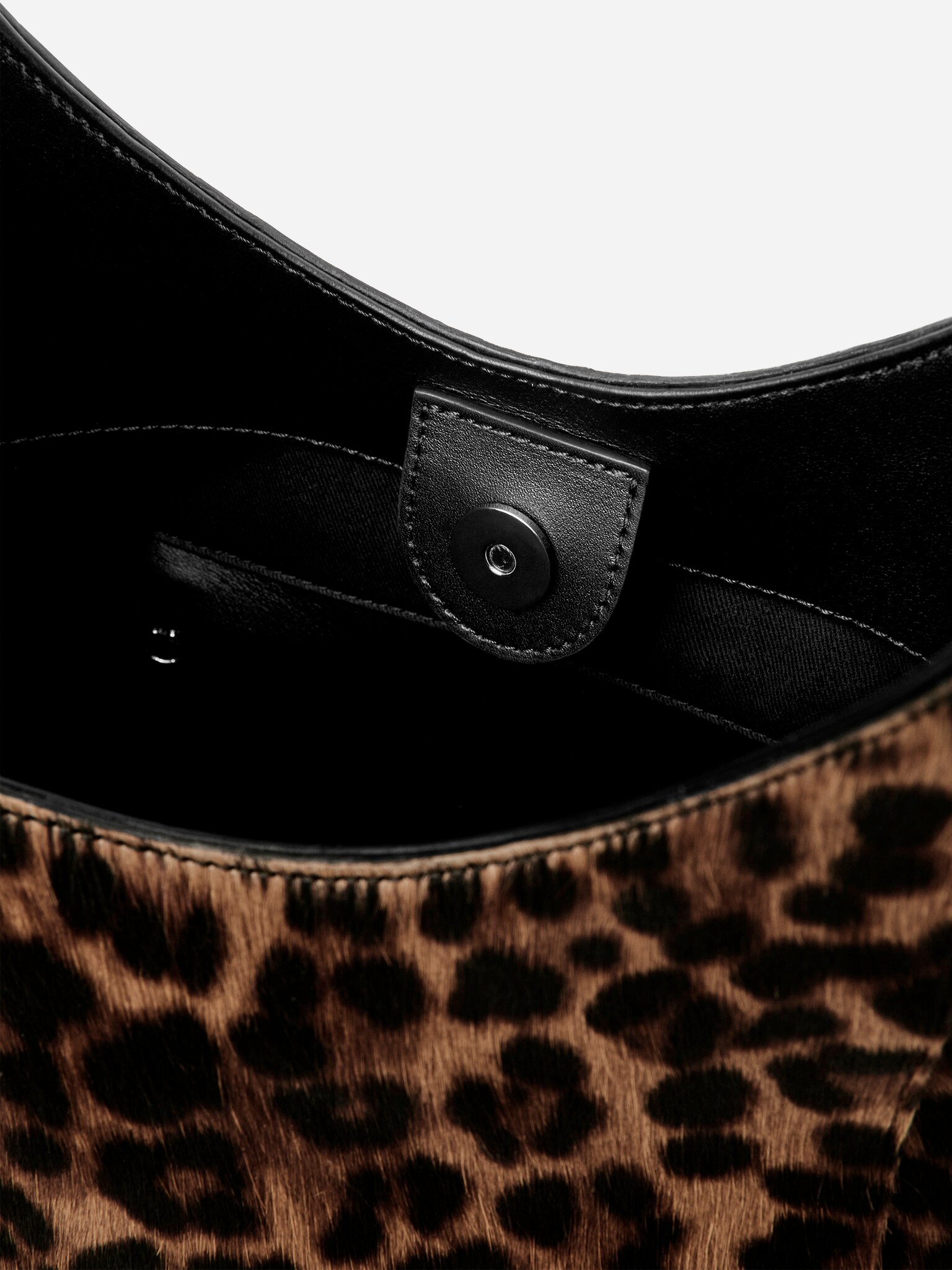 Sac cabas en daim effet crin - Marron/Noir - 5