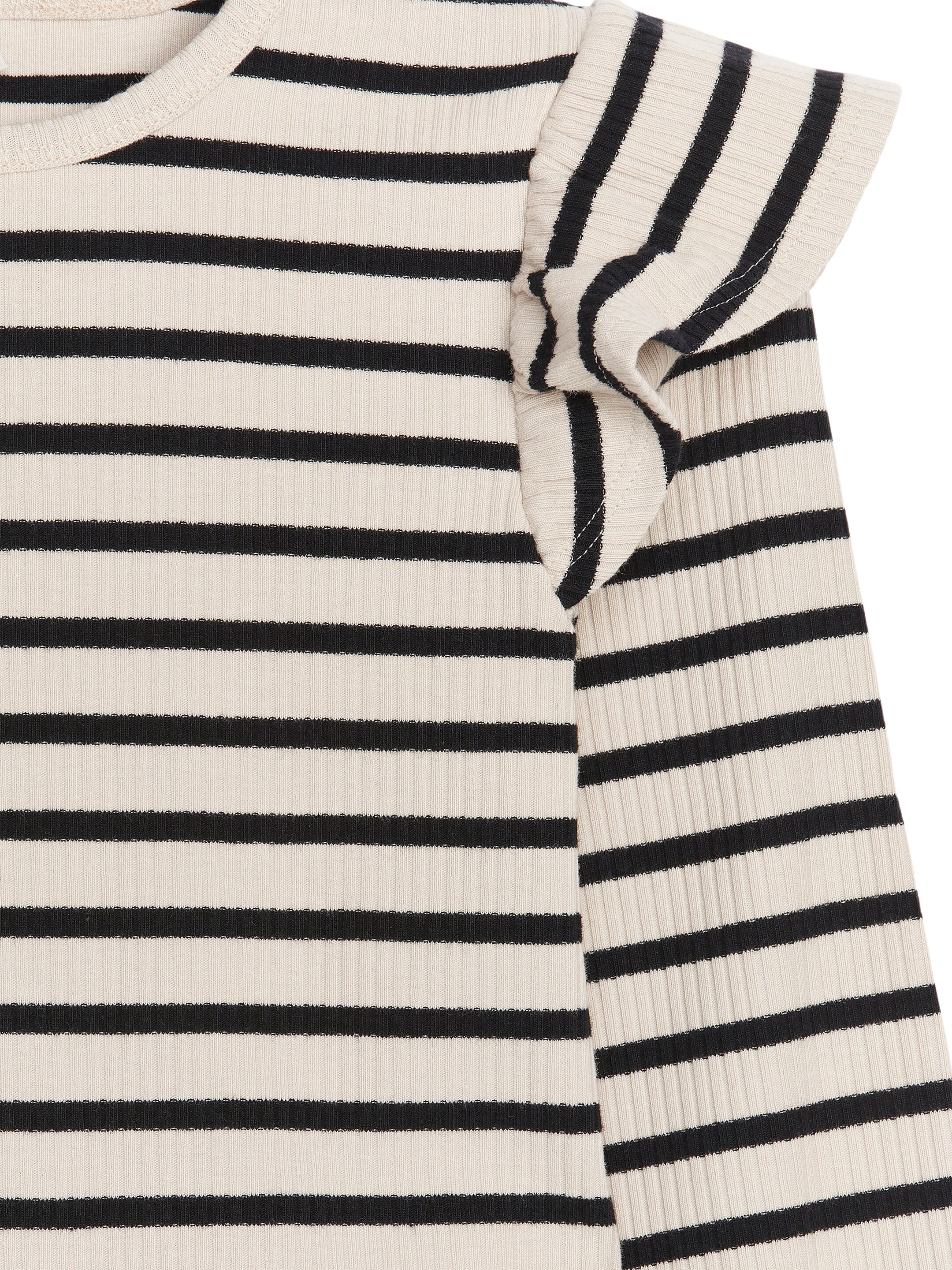 Trikåtopp med volang - Off-white/svart - Slim fit - Children - StillMedia/DescriptiveDetail - 3