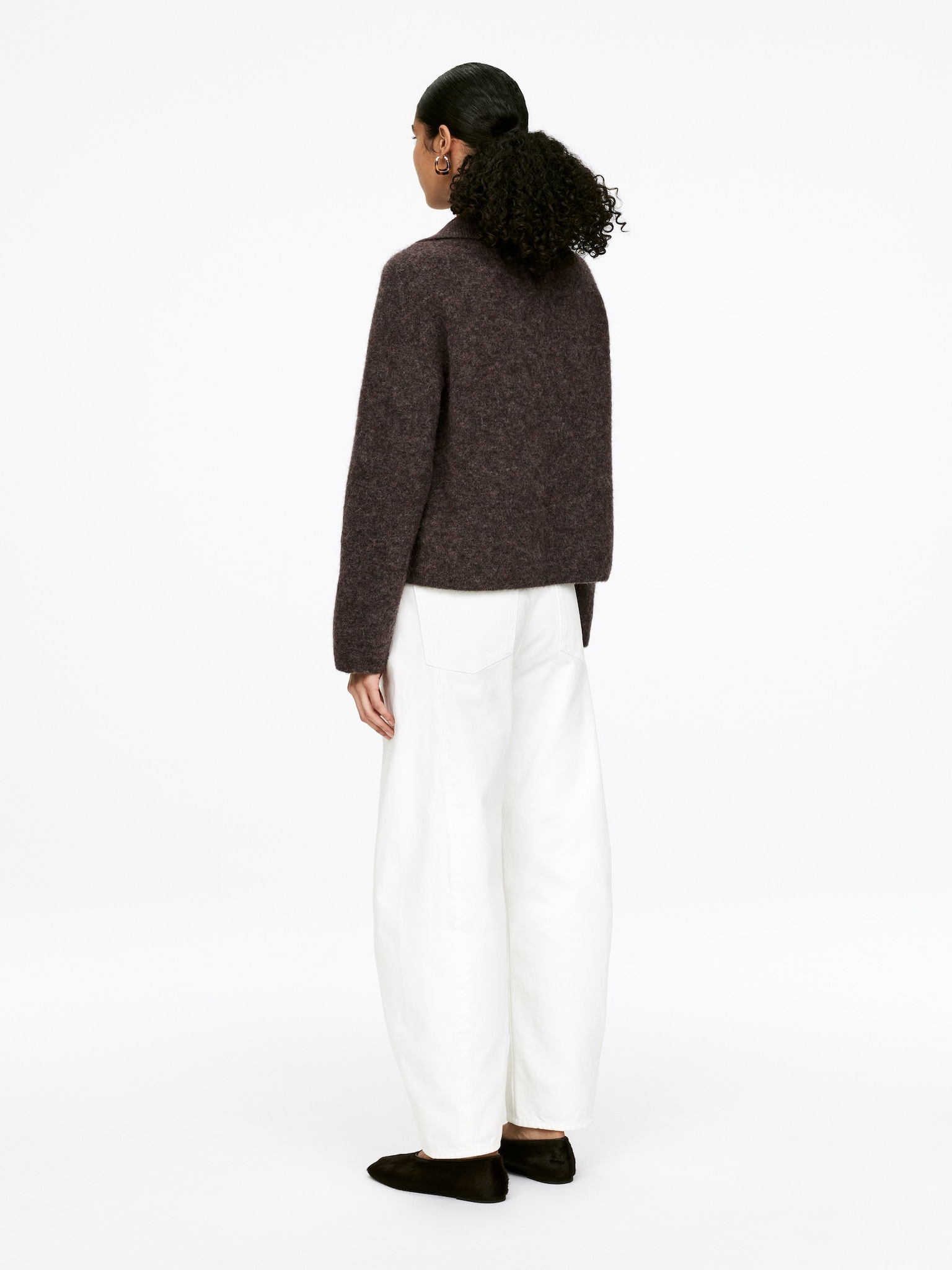 Alpaca-Wool Blend Jumper - Brown/Blue/Grey Melange - 3