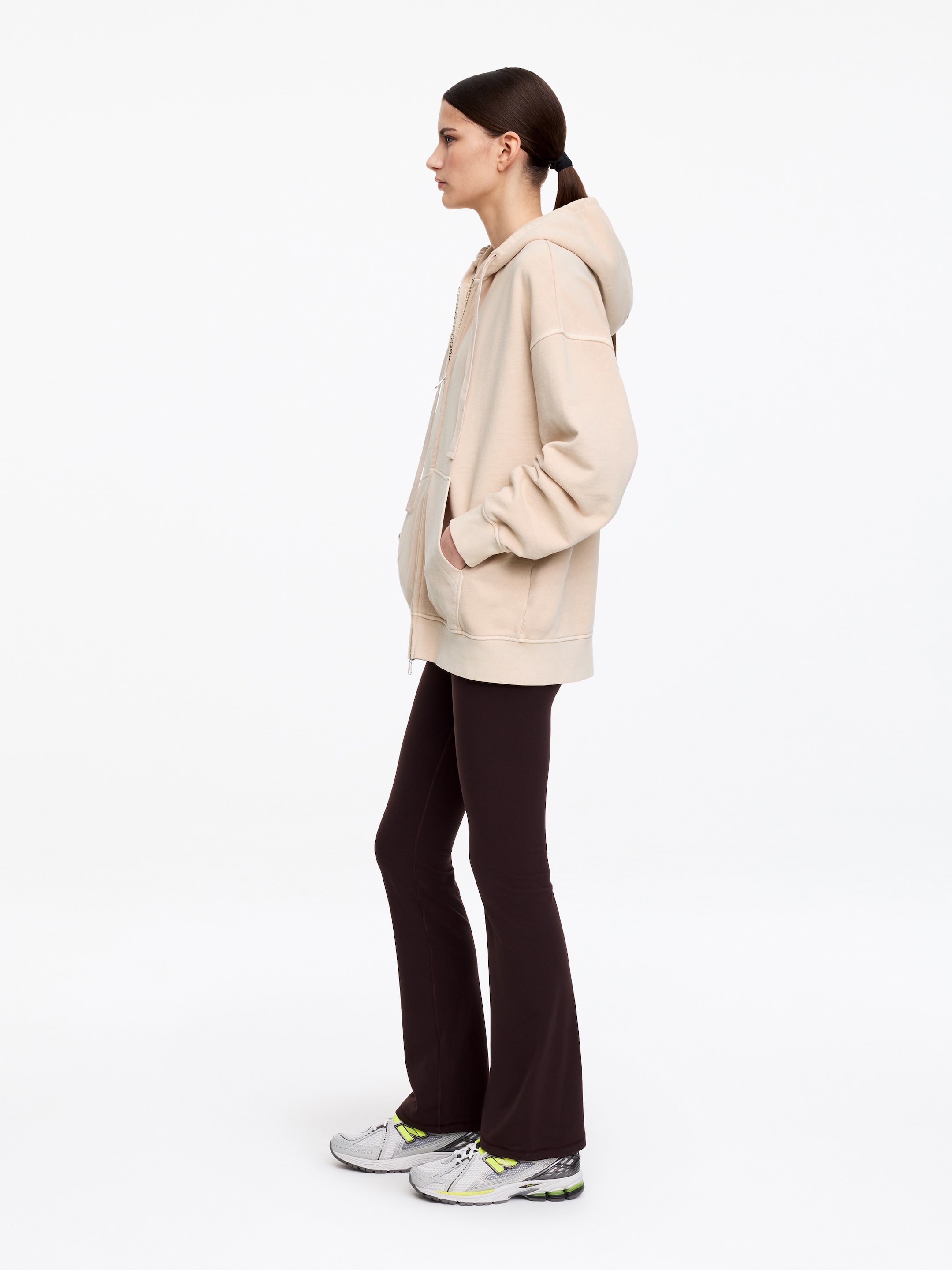 Sweat à capuche avec fermeture éclair - Beige - Loose fit - Femme - StillMedia/Lookbook - 3