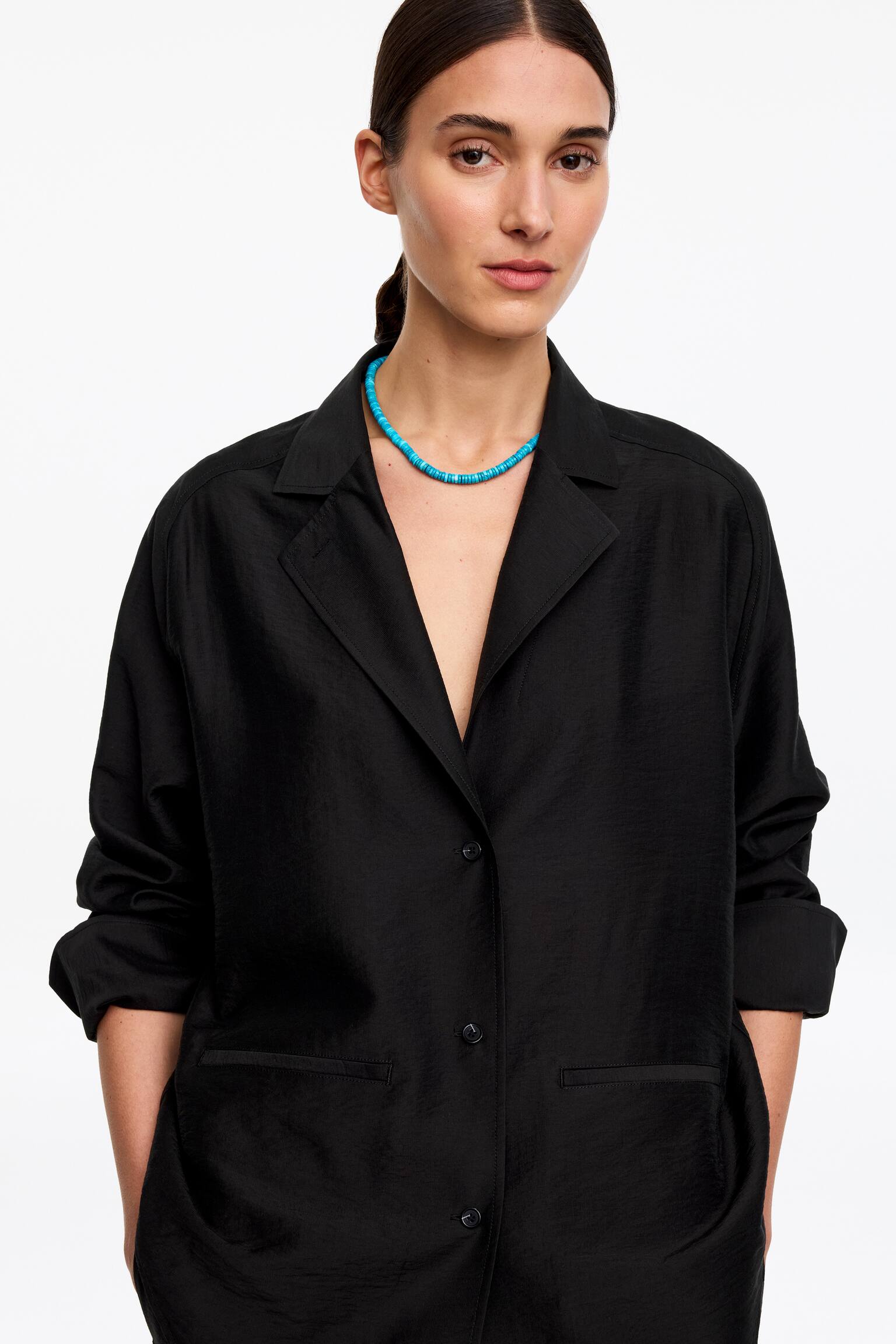 Тейлърд риза-блейзър - Черен - 3