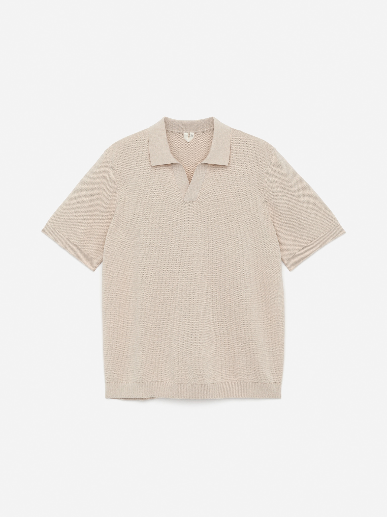 Textured Polo Shirt - Off White/Dark Blue/Light Brown - 2