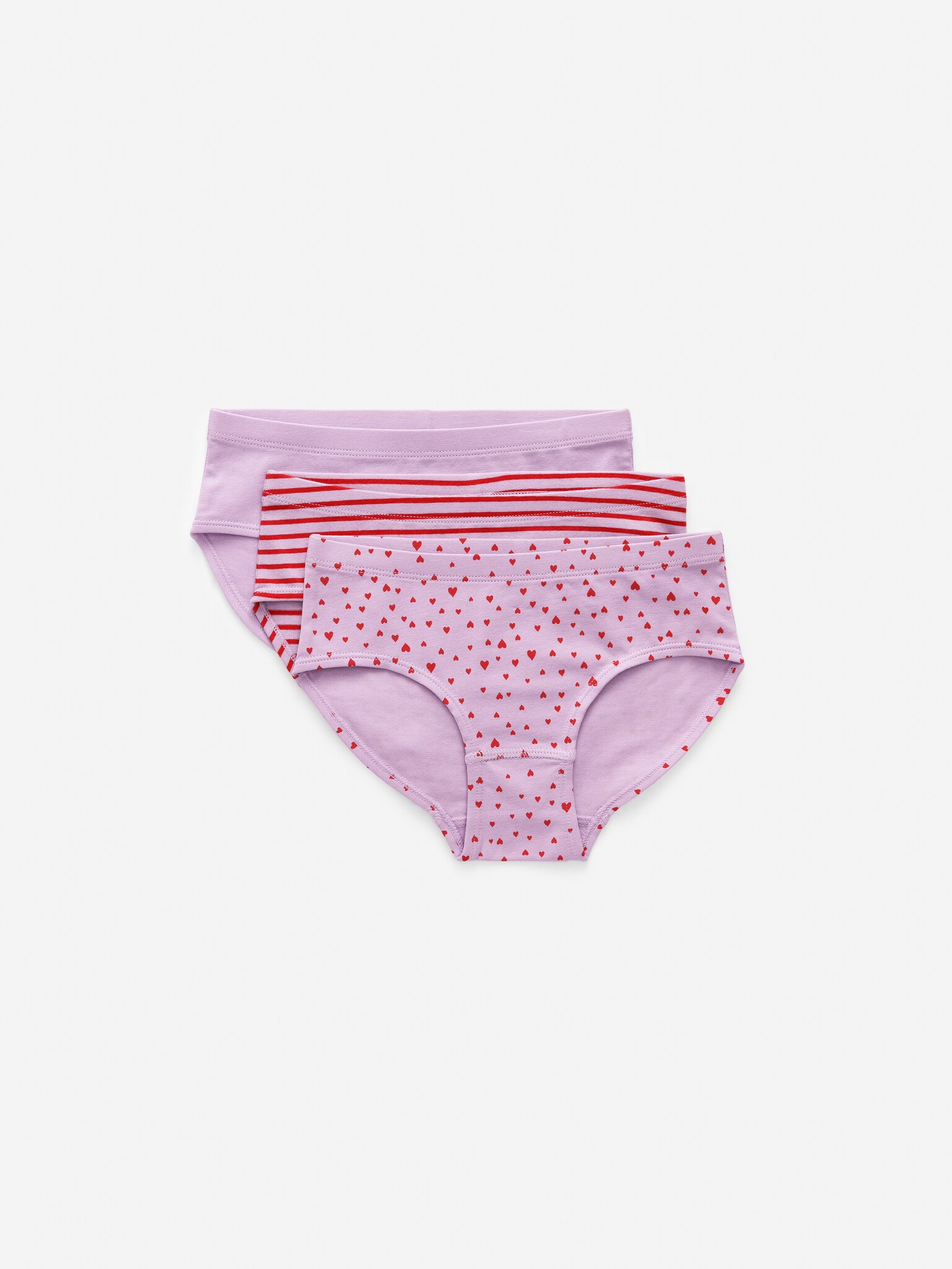 Set da 3 slip in jersey di cotone - Lilla/Rosso/Bianco sporco/Rosso/Rosa/Bianco sporco/Rosa/Blu/Beige/Bianco/Lilla/Lilla/Bianco sporco/Lilla/Arancione/Bianco sporco/Corallo/Bianco sporco/Multicolore/Azzurro/Fragole
