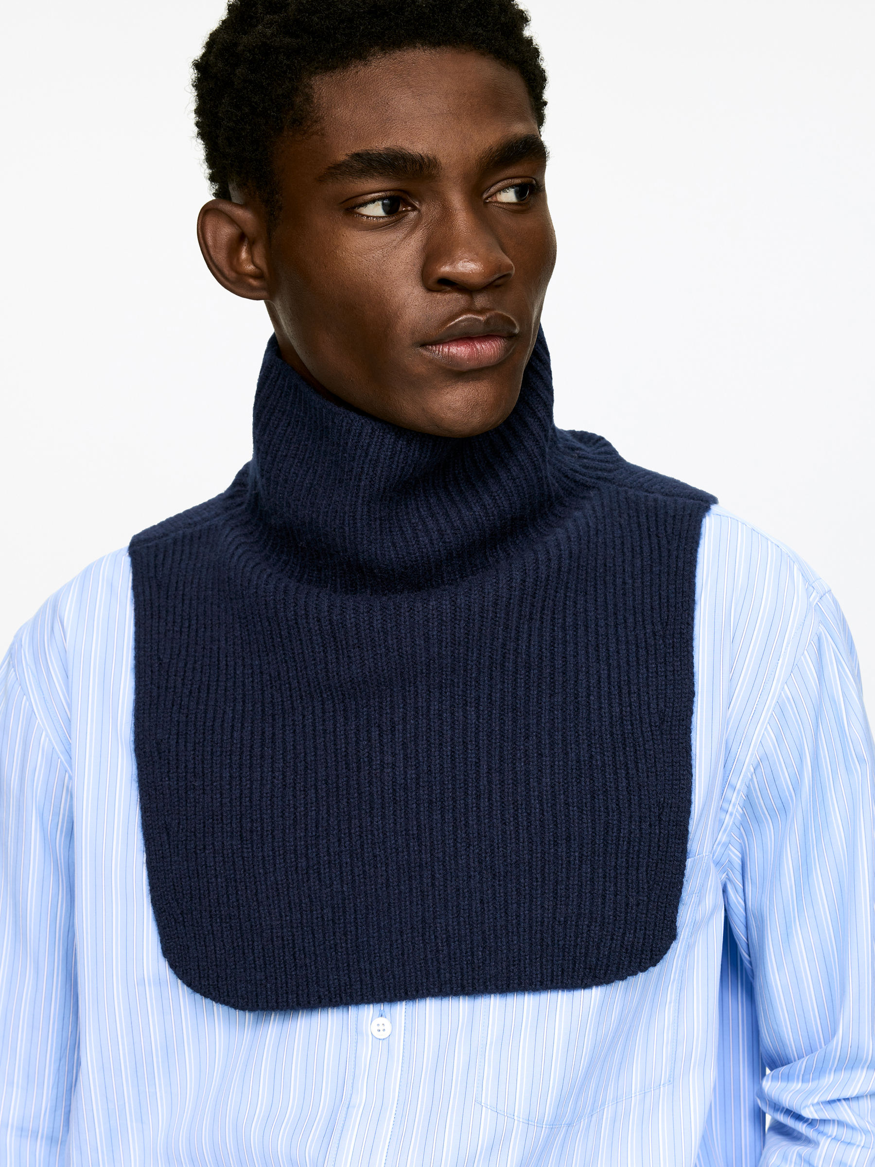 Wool Cashmere Collar - Dark Blue - Men - StillMedia/Lookbook - 3