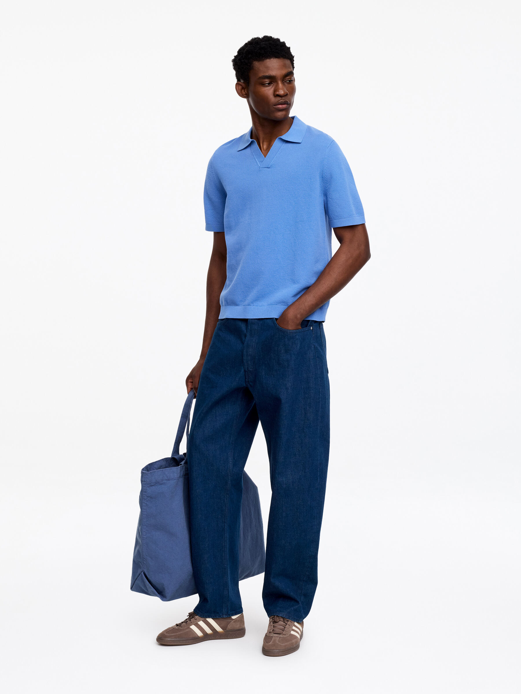 Strukturiertes Polohemd - Blau - Regular Fit - Men - StillMedia/Lookbook - 4