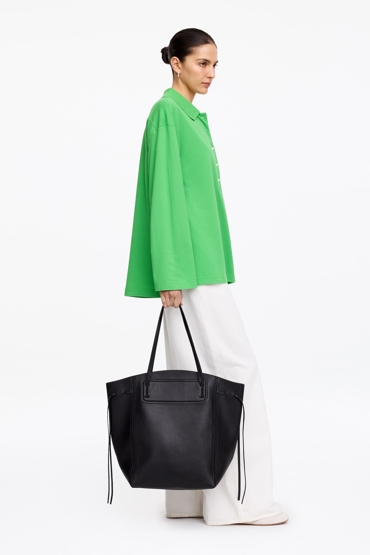 Polo shirt i piké - Grön/Off-white - 4