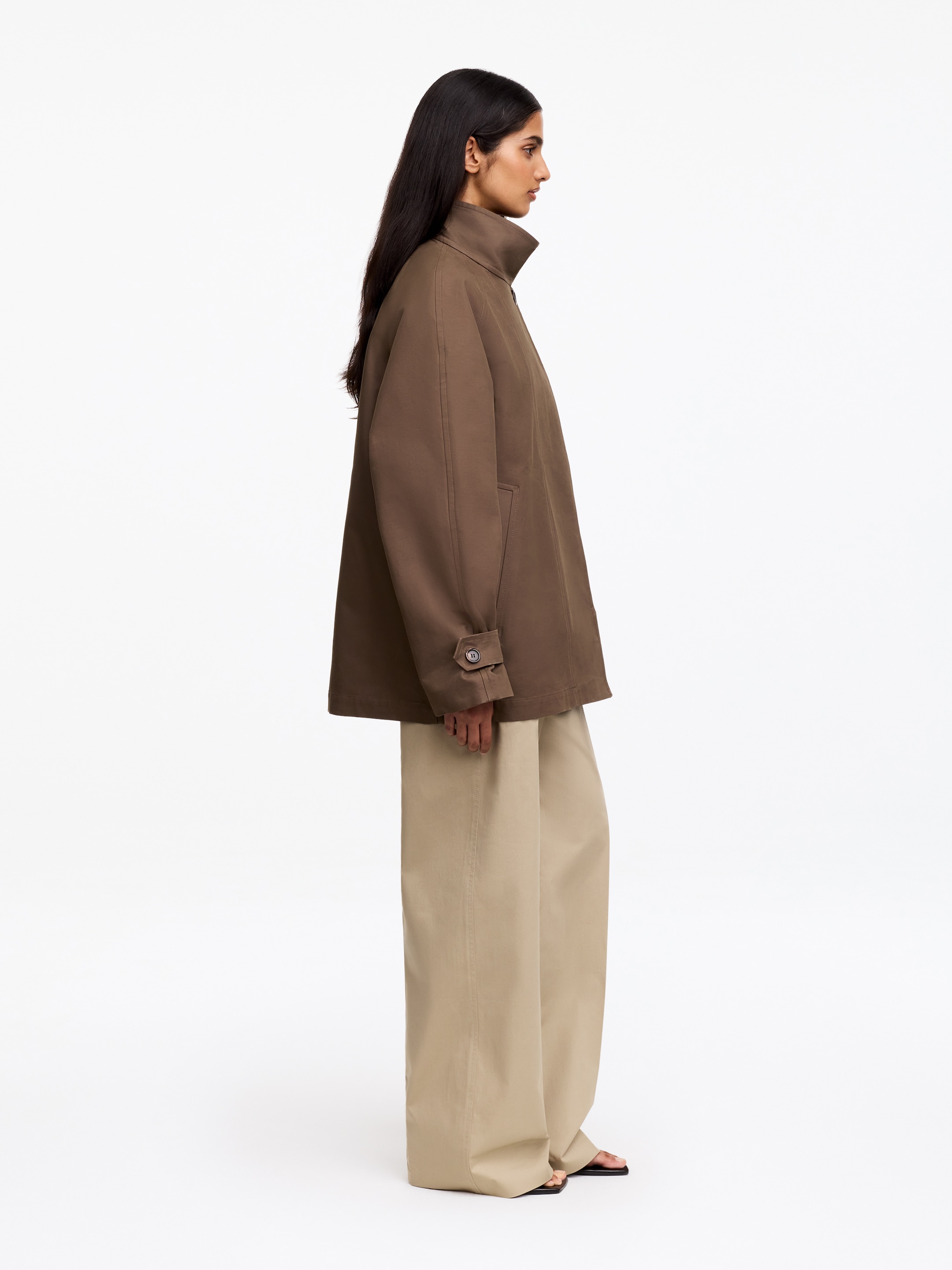 Relaxed Cotton Jacket - Dark Mole - Relaxed fit - women - StillMedia/Lookbook - 5