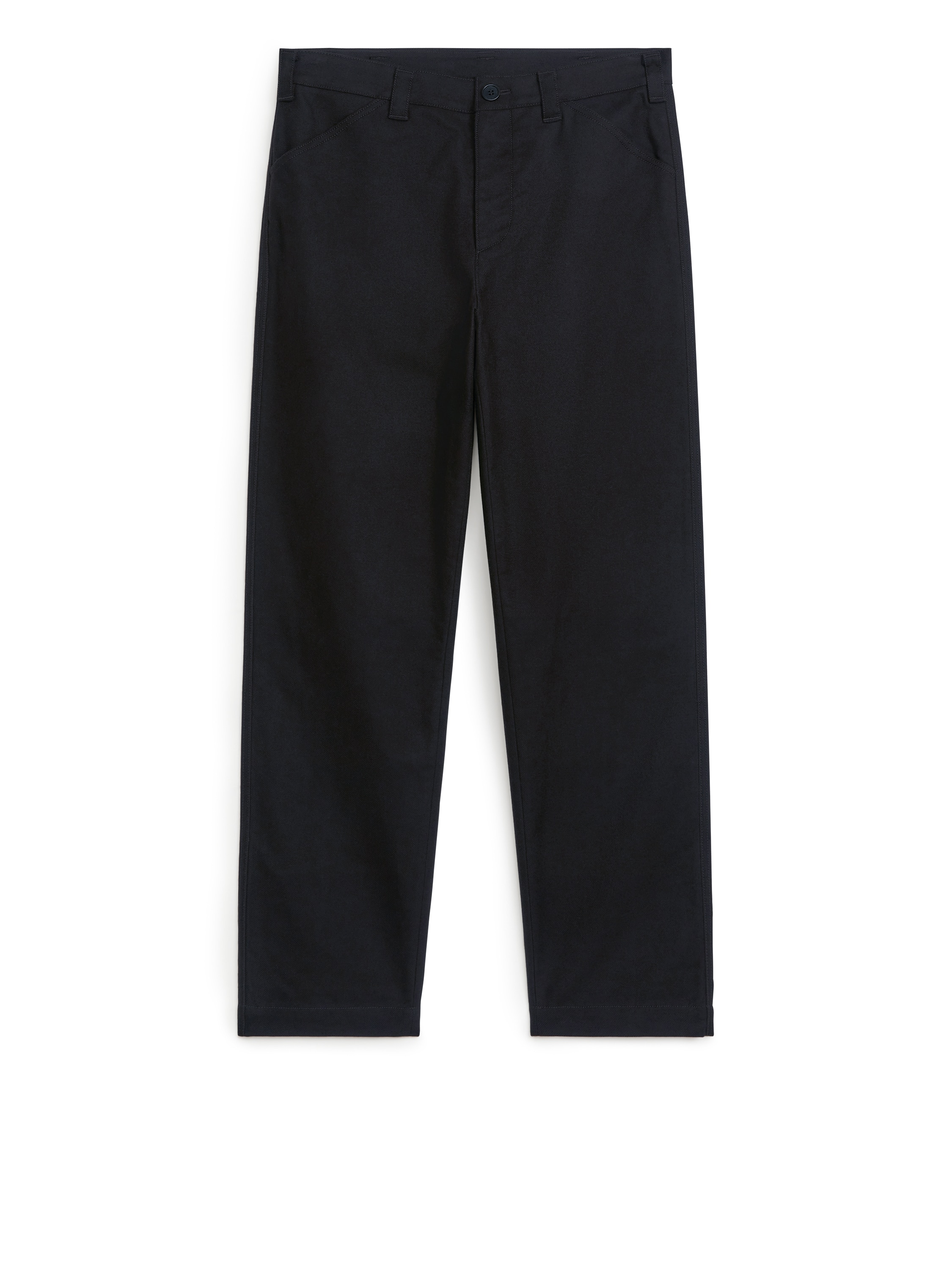 Pantaloni in twill di moleskin di cotone - Blu scuro/Marrone