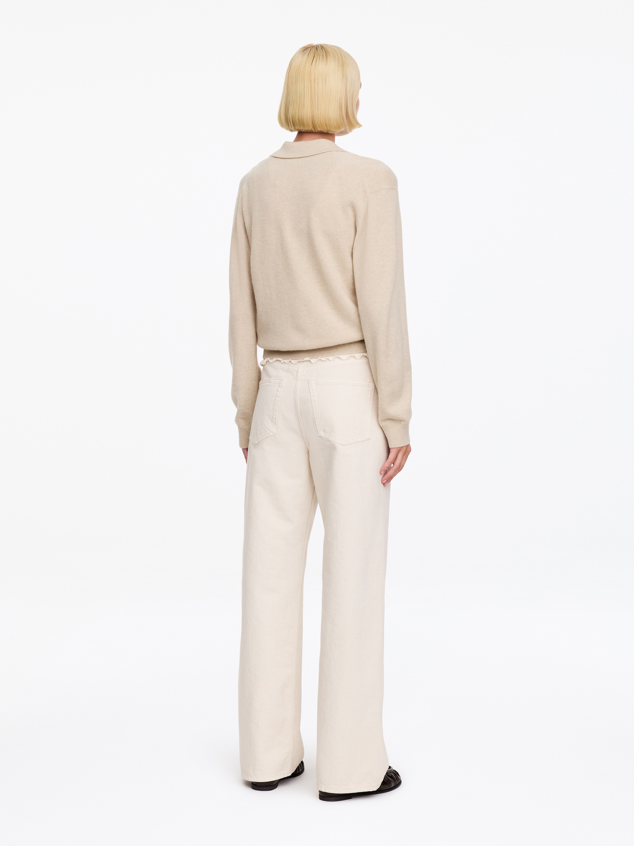 Pull polo en cachemire et laine - Beige - Regular fit - women - StillMedia/Lookbook - 9