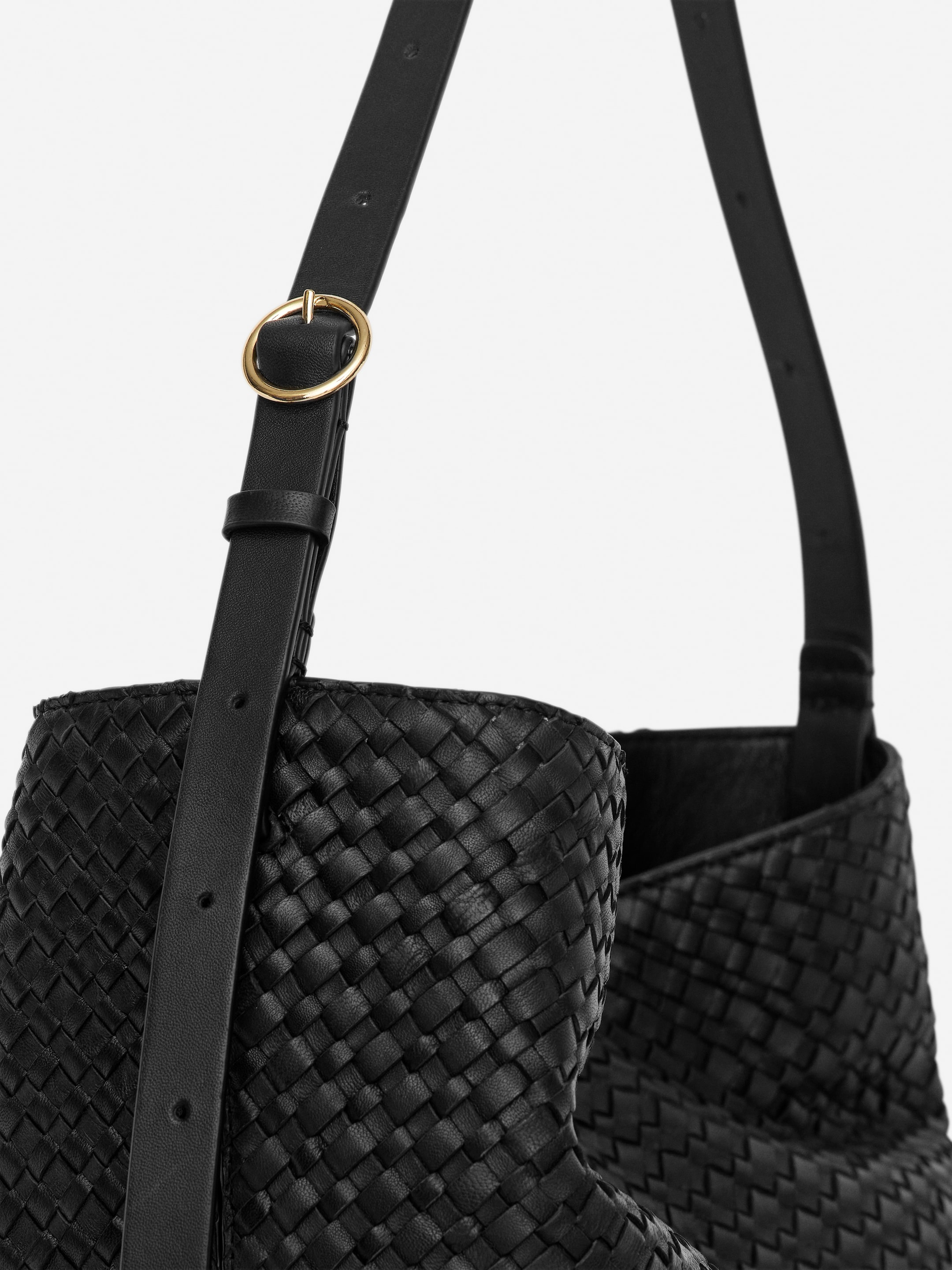 View larger image: Woven Leather Tote Bag - Black - Ladies | H&M GB 5