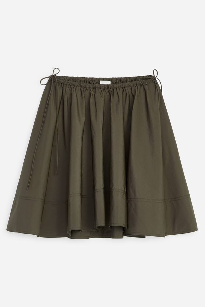 Cotton Circle Skirt - Khaki Green - 1