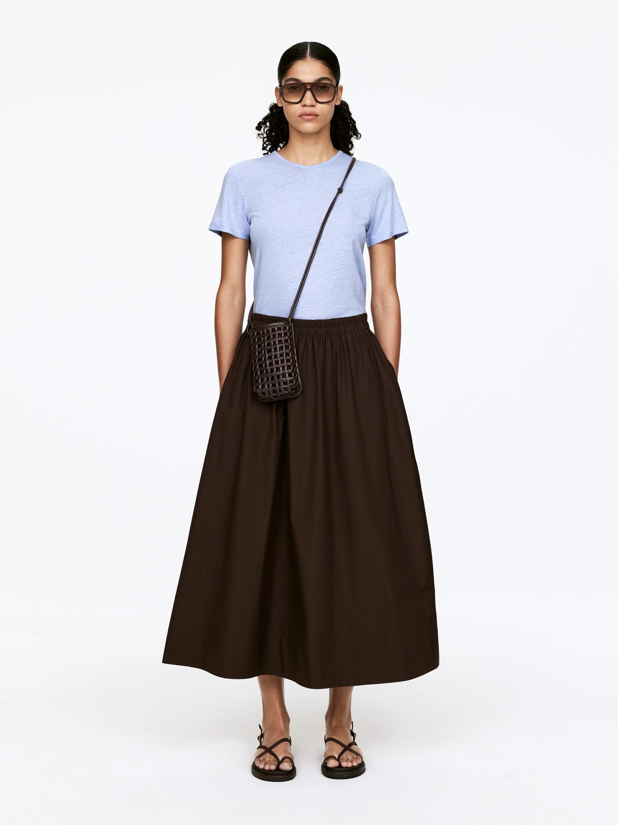 Vezi imaginea mai mare: Tricou din amestec de in - Albastru deschis - FEMEI | H&M RO 3