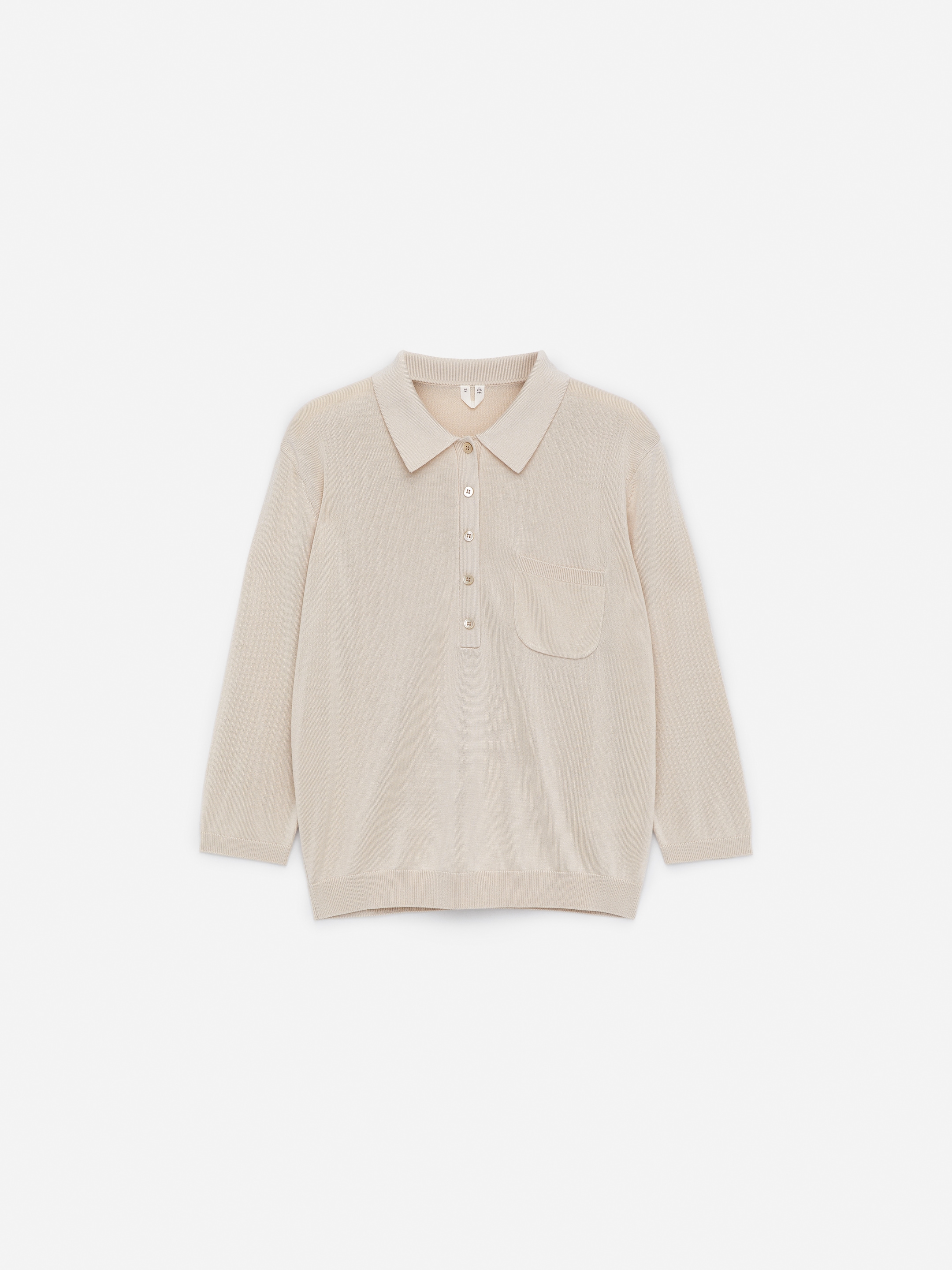 Knitted Polo Shirt-#F2E8D6-14646