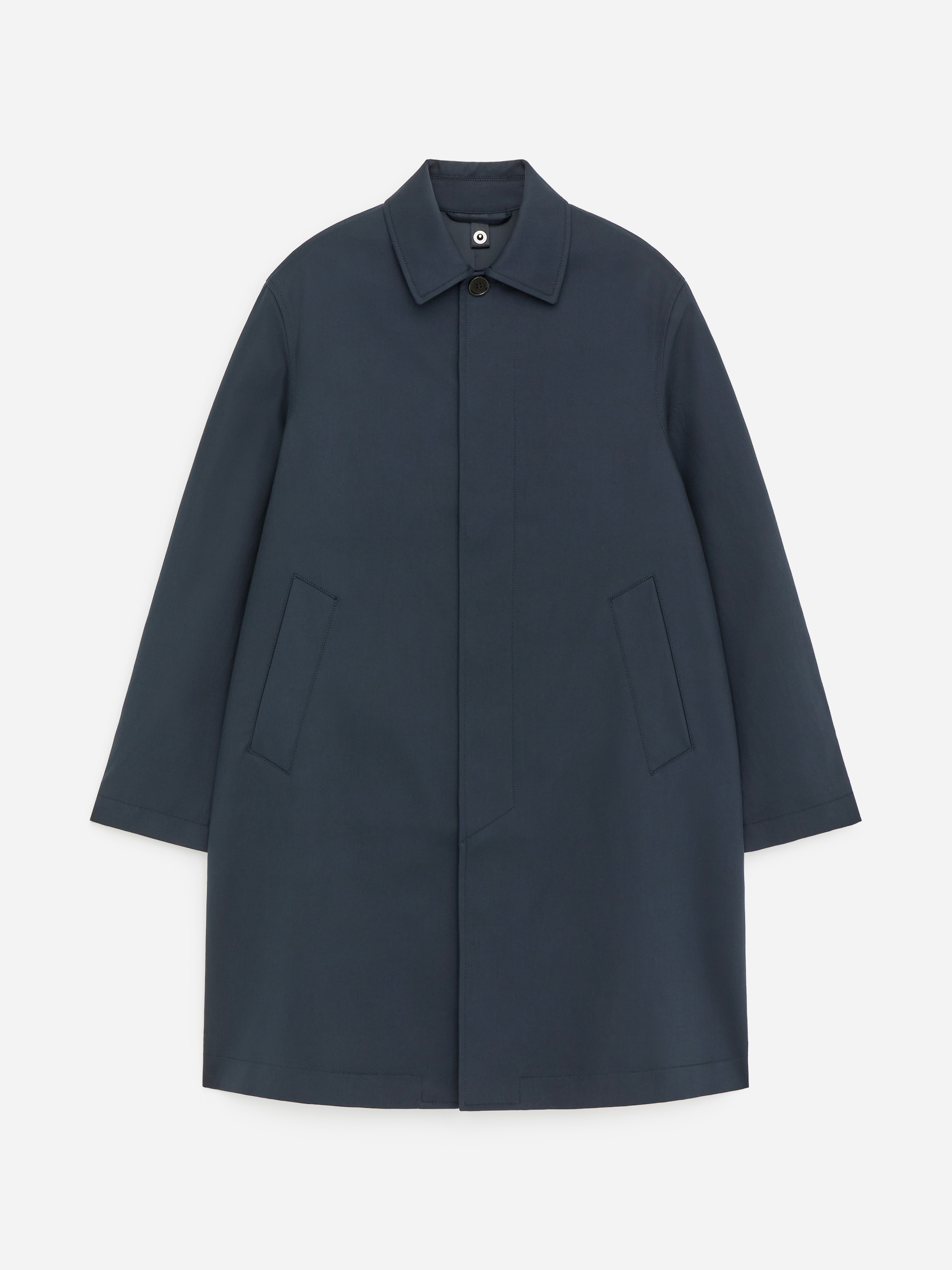 Relaxed Cotton Car Coat-Blue-17950