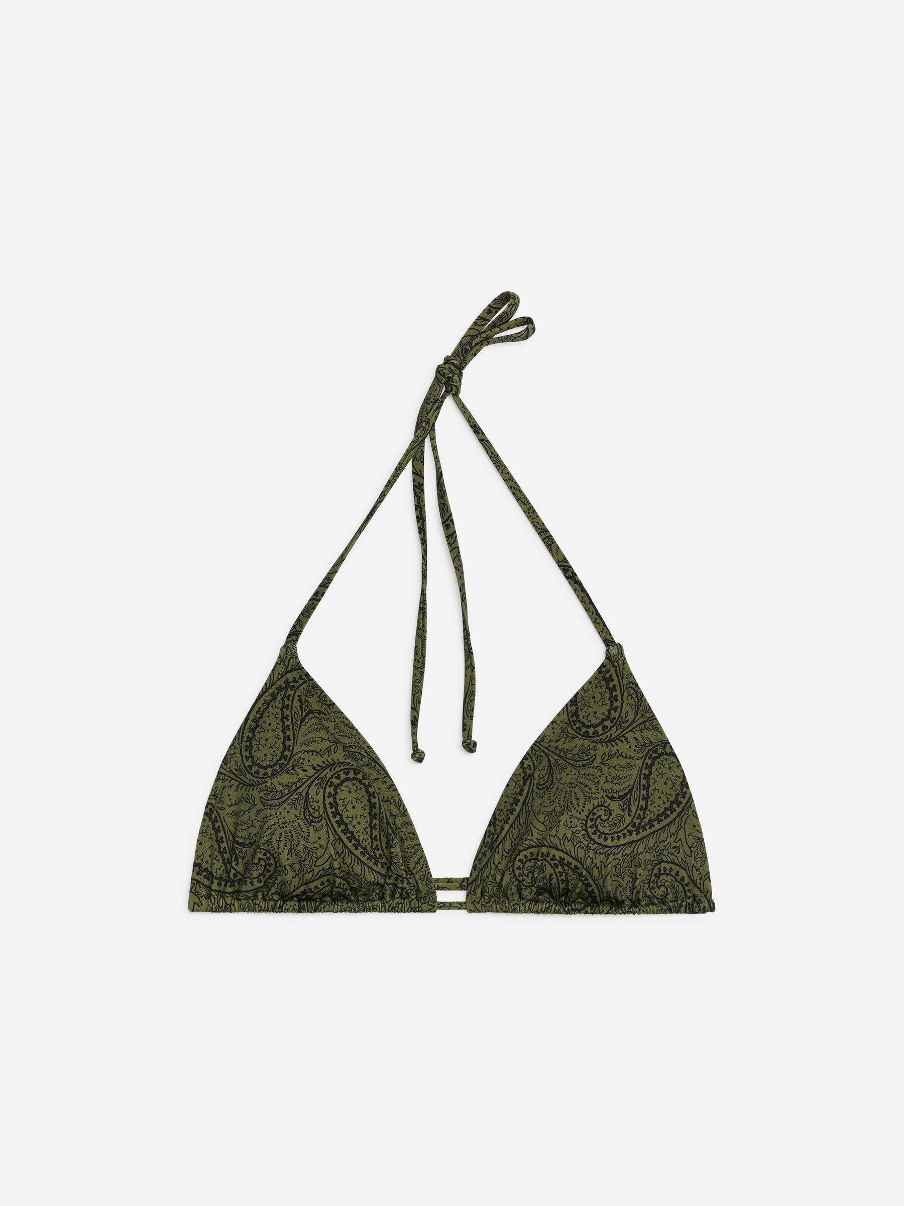 Góra od bikini z trójkątnymi miseczkami-#726E4A-7579