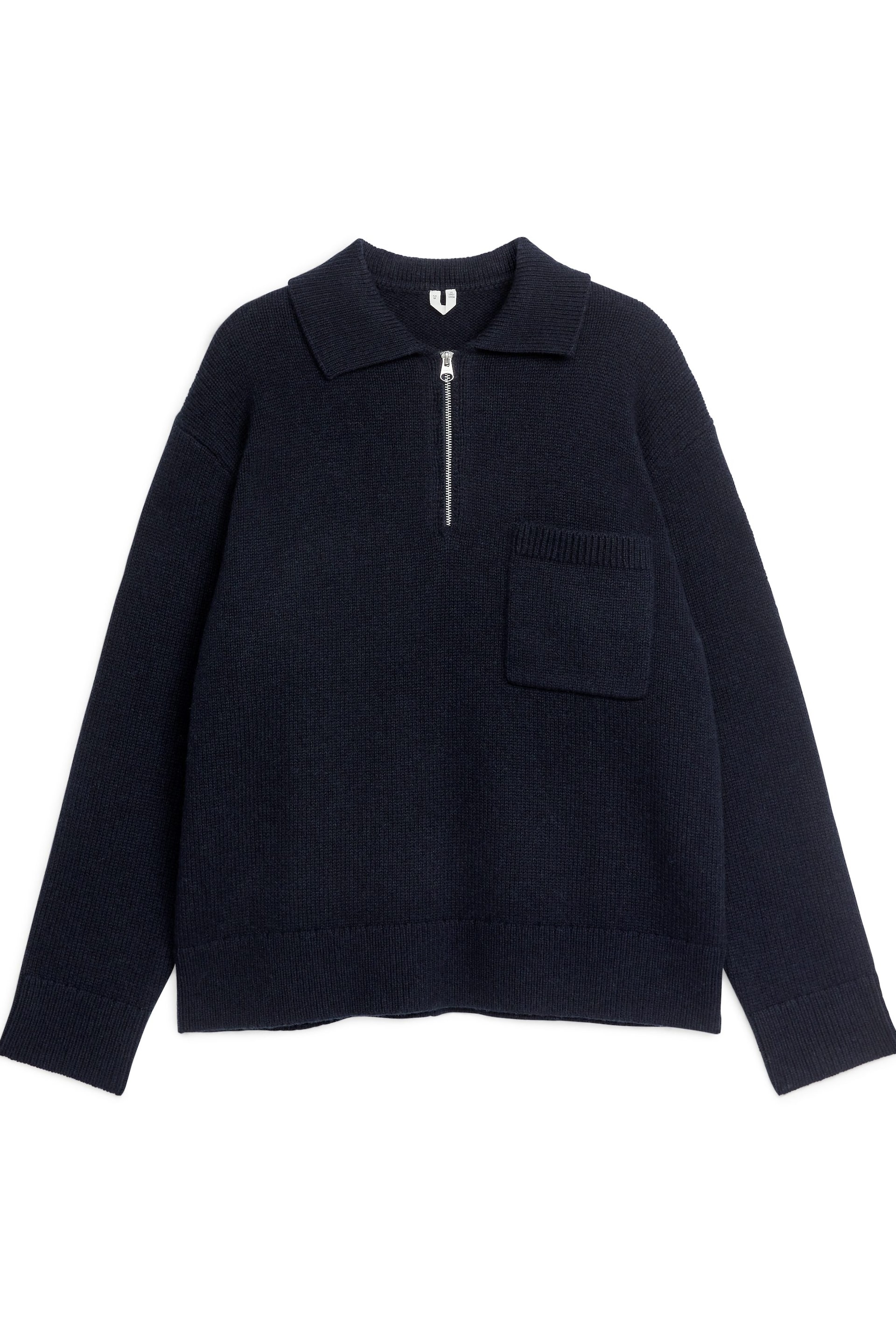 Größeres Bild ansehen: Gestricktes Polohemd aus Wolle, mit Reißverschluss - Dunkelblau - Men | H&M DE 1