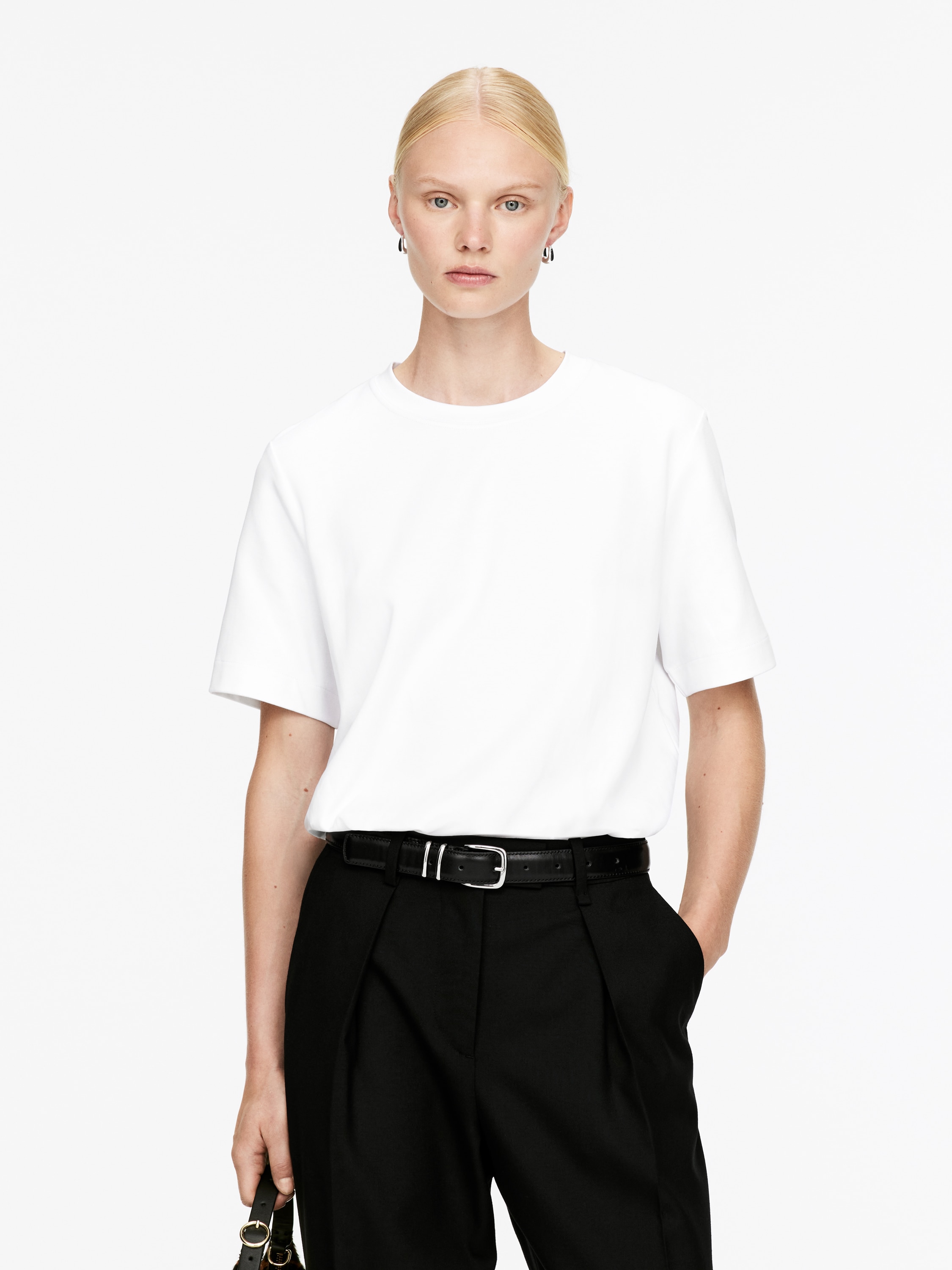 PEARL Schweres T-Shirt - Weiß/Dunkelbraun/Weinrot/Taupe/Rosa/Graumeliert/Schwarz/Dunkelblau