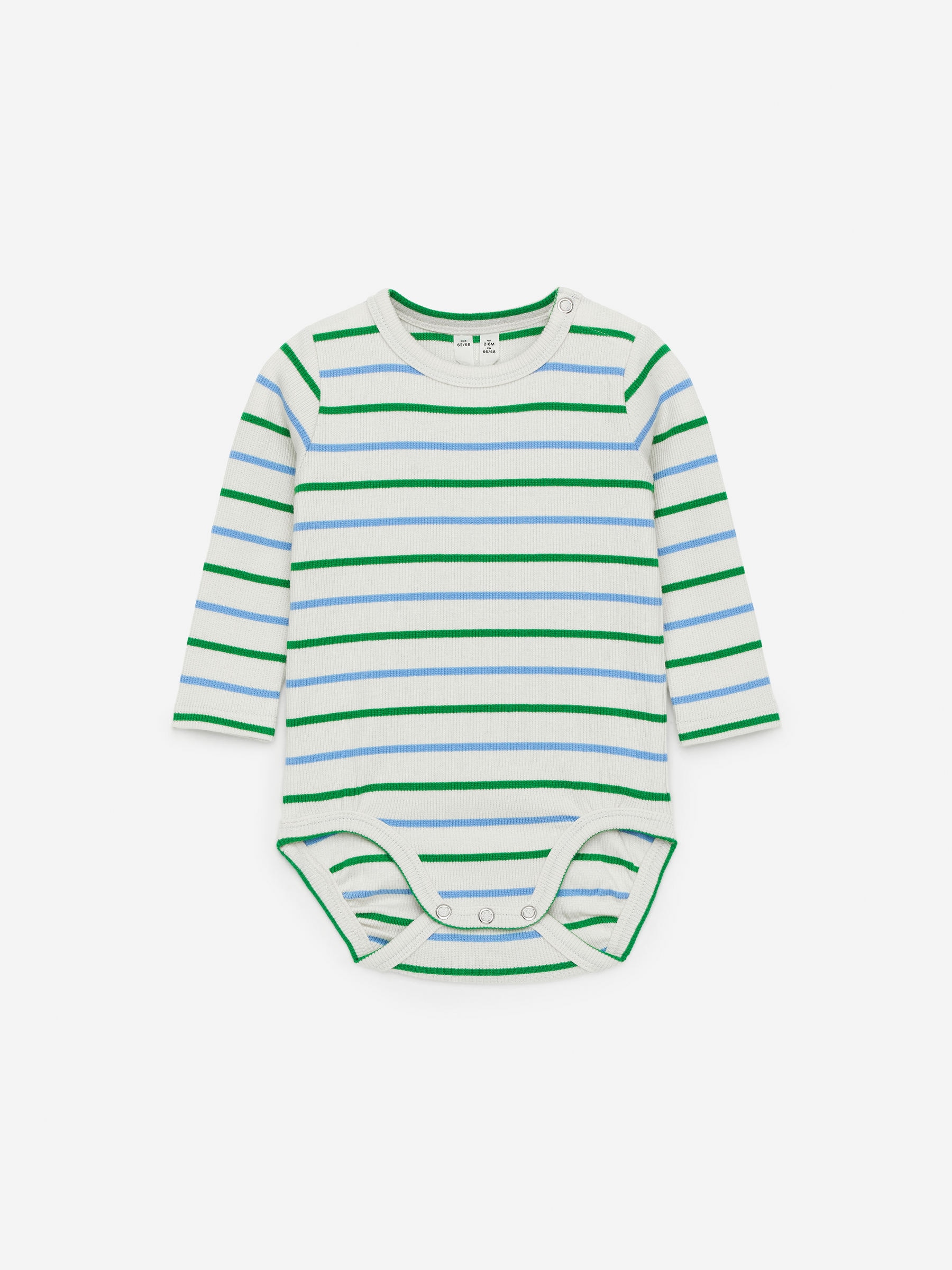 Gerippter Langarmbody - Streifen in Blau/Grün - Kinder - StillMedia/DescriptiveStillLife - 1