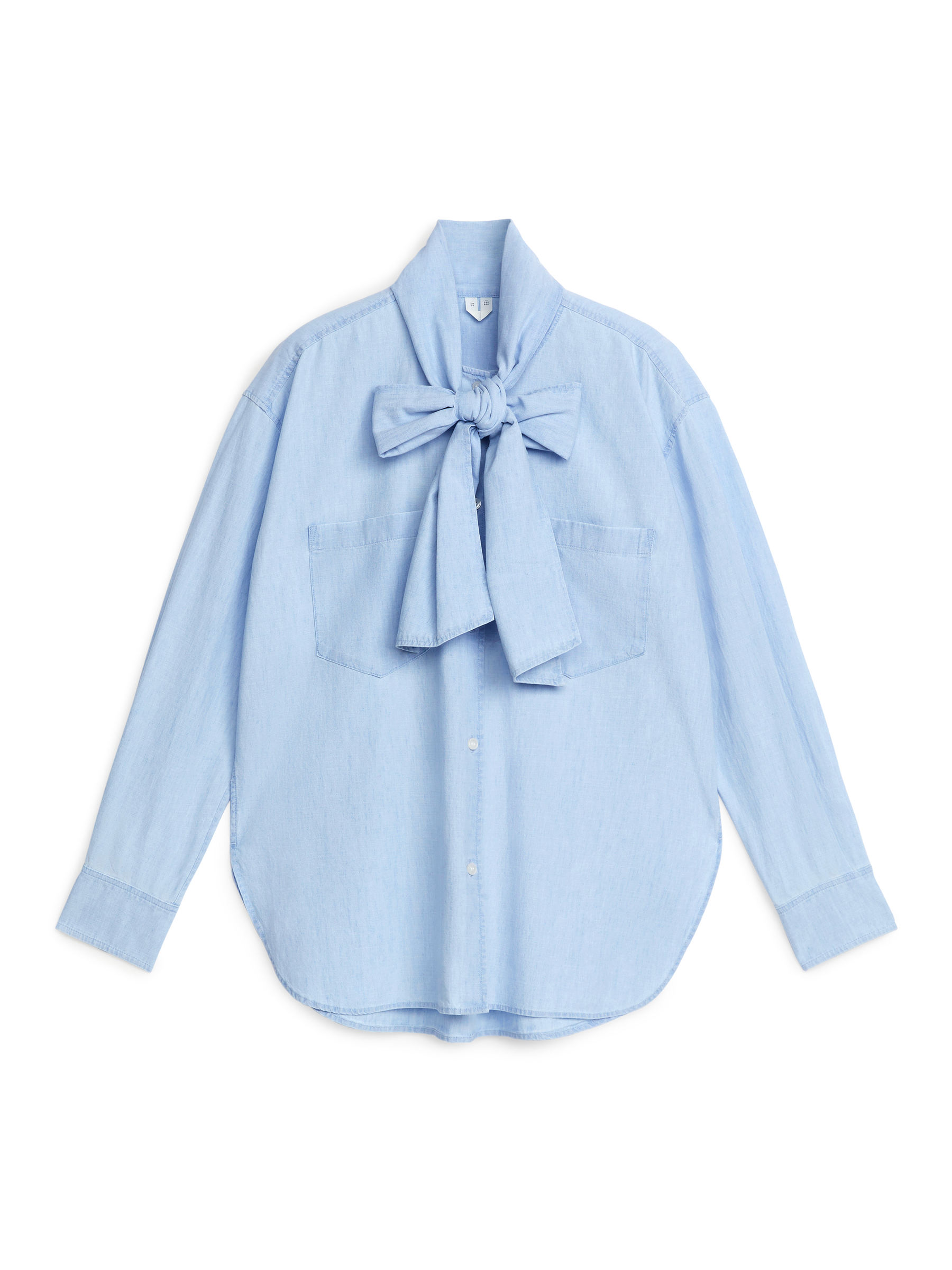 Bluse aus Chambray mit Schleife - Hellblau - Regular Fit - Damen - StillMedia/DescriptiveStillLife - 2