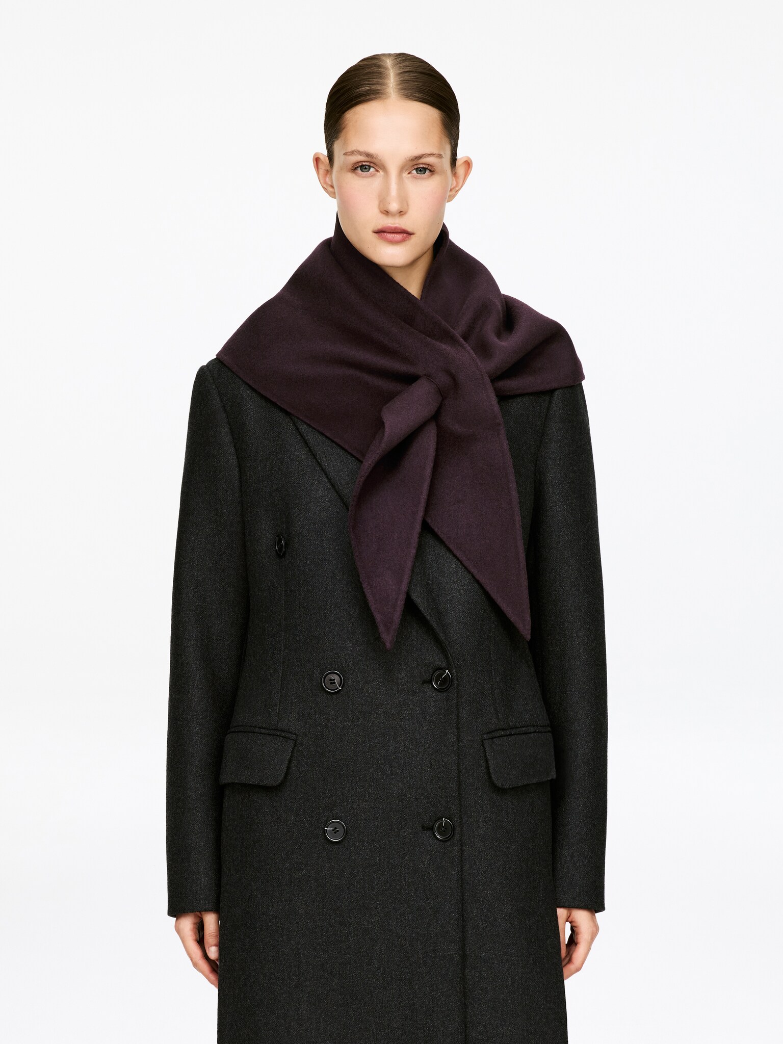 Triangelformad ullhalsduk - Vinröd - 4