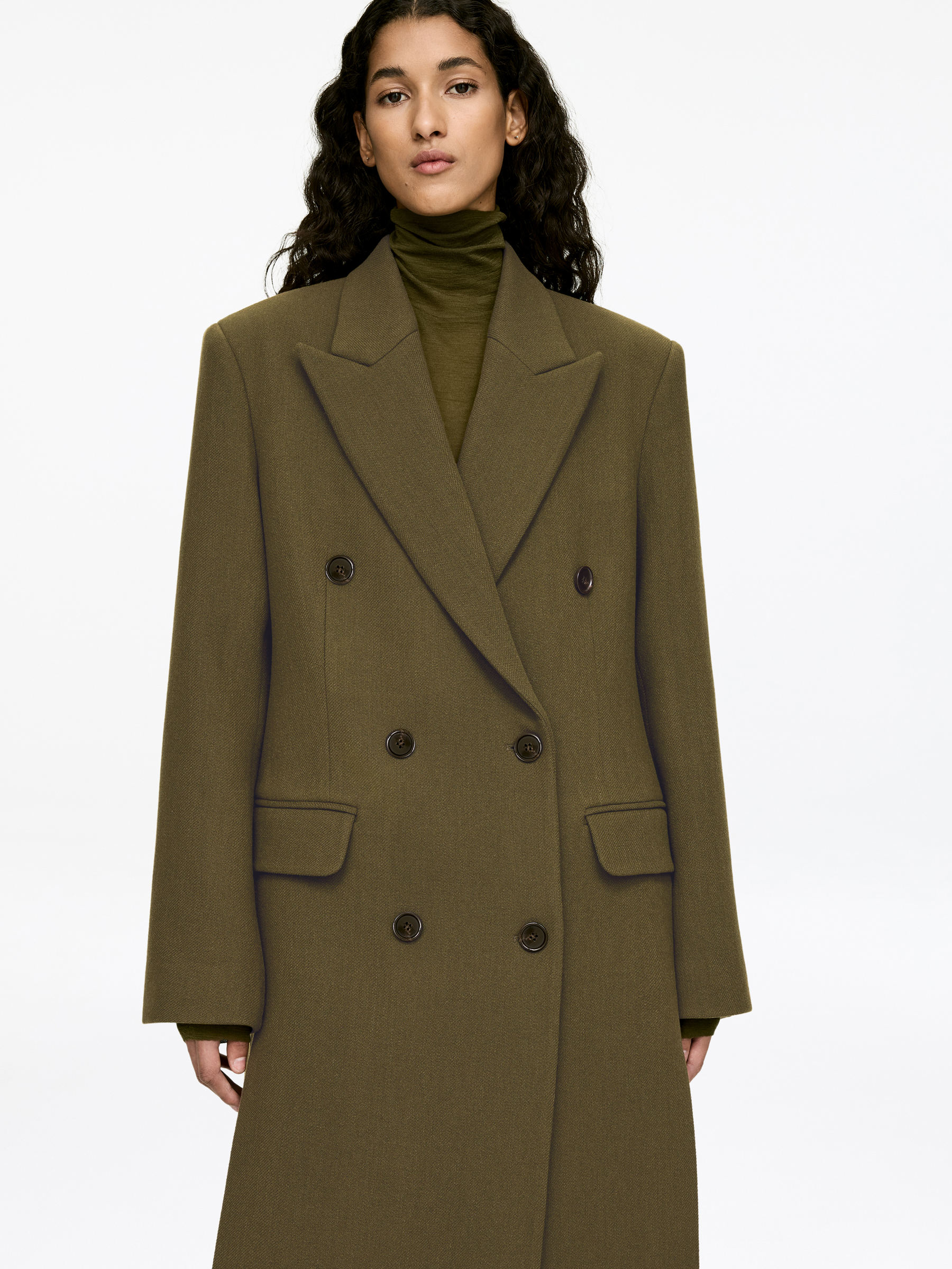 Eleganter Mantel aus Wollmischung - Dunkelgrün - Regular Fit - Damen - StillMedia/Lookbook - 2