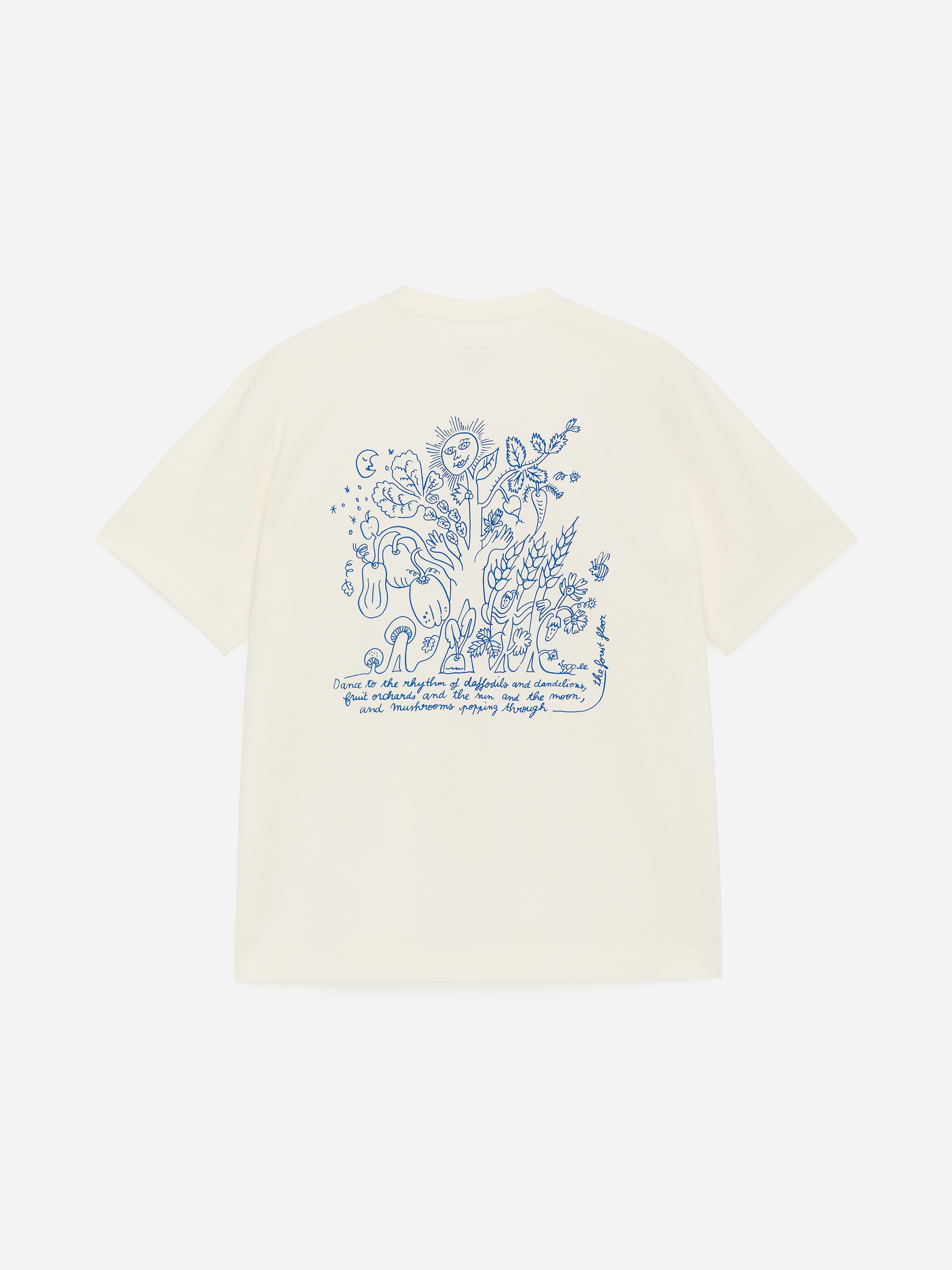 T-shirt imprimé ARKET CAFÉ - Blanc cassé/Bleu - Loose fit - Café - StillMedia/DescriptiveStillLife - 1