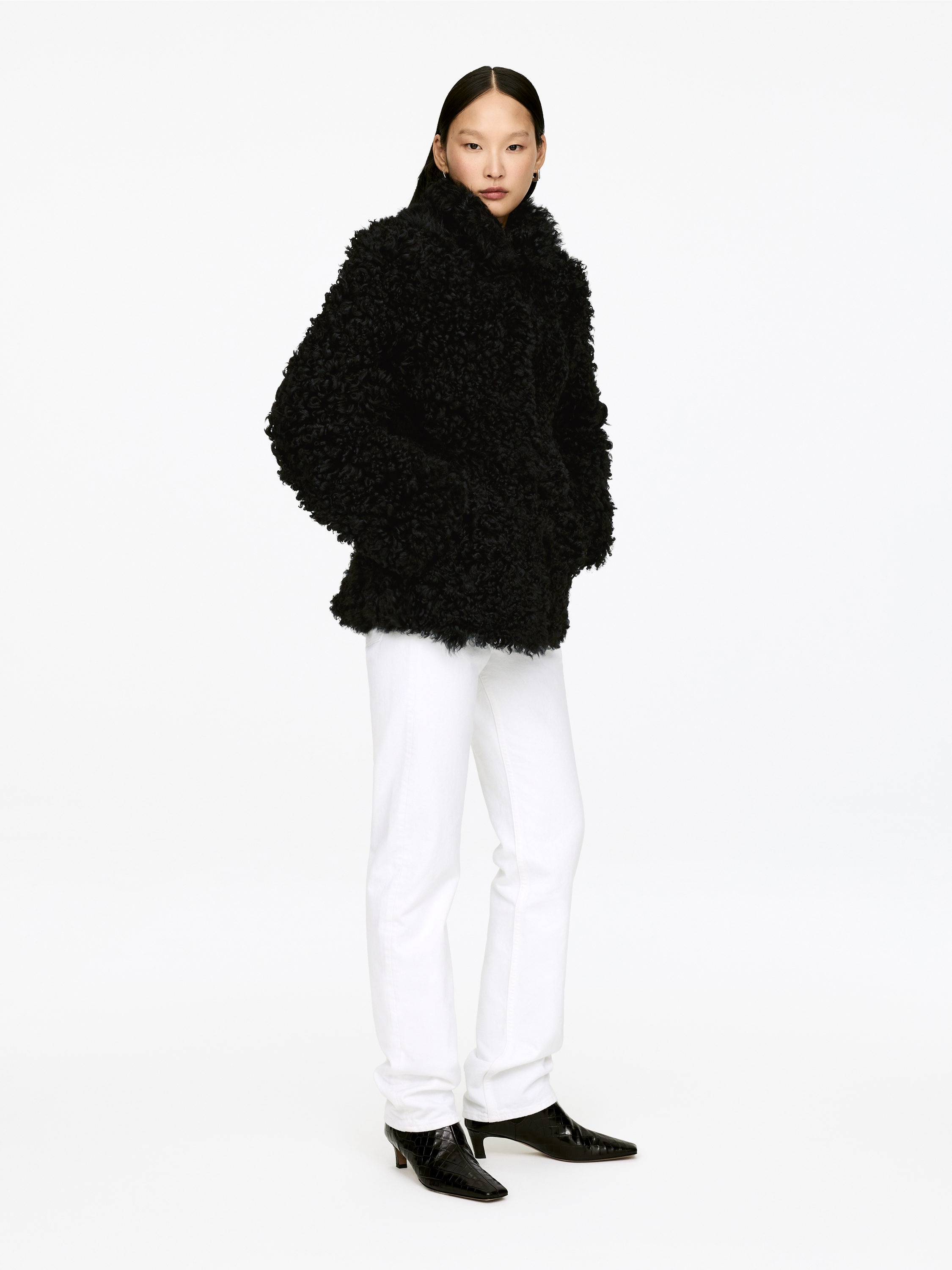 Shearling Jacket - Black - Regular fit - Women - StillMedia/Lookbook - 8