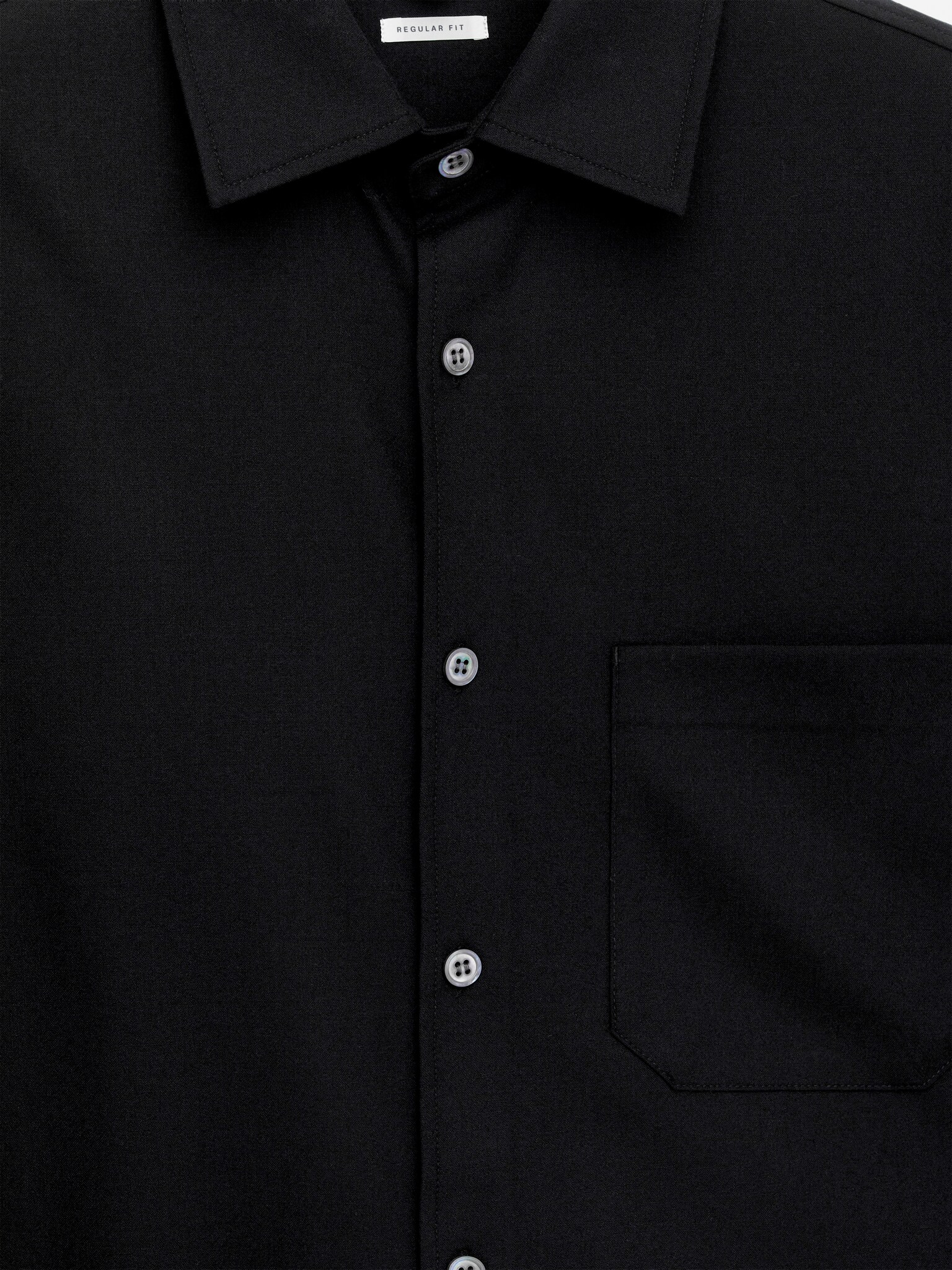 Relaxed Wool-Blend Shirt - Black - 2