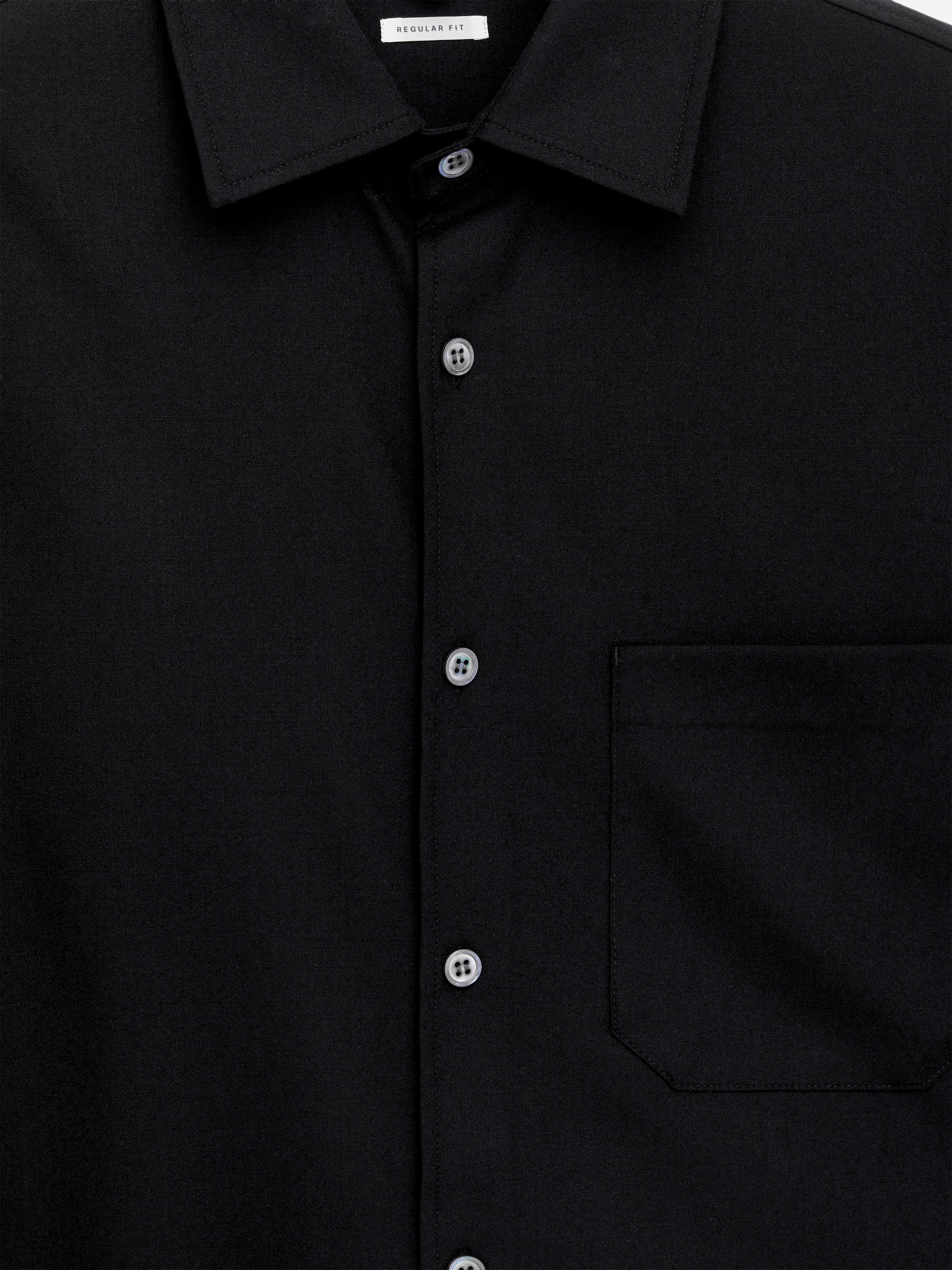 Chemise décontractée en laine mélangée - Noir - Relaxed fit - Homme - StillMedia/DescriptiveDetail - 1