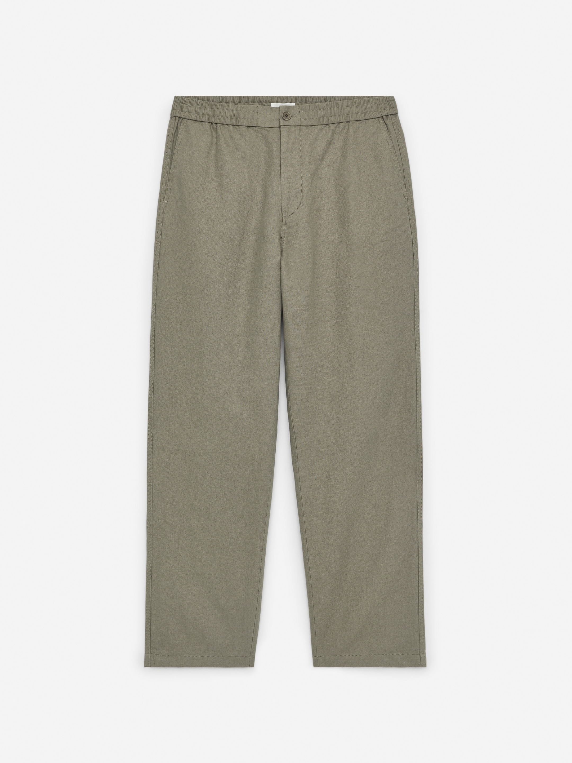 Linen Blend Trousers - Khaki Green - Relaxed fit - Men - StillMedia/DescriptiveStillLife - 2