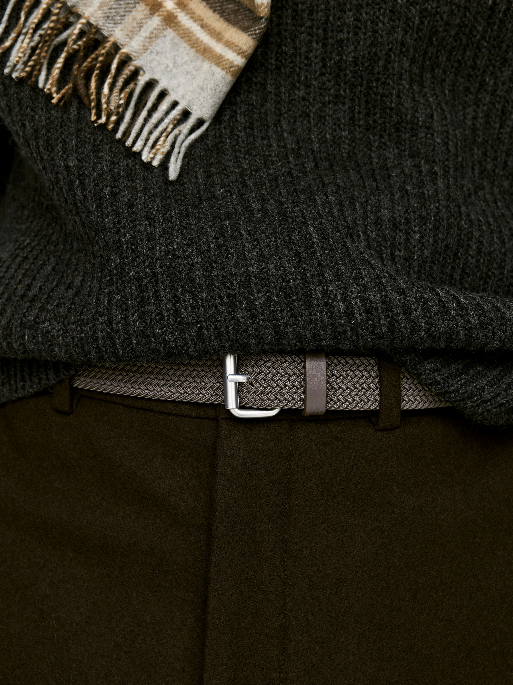 Braided Leather Trimmed Belt - Dark Mole - Men - StillMedia/Lookbook - 3