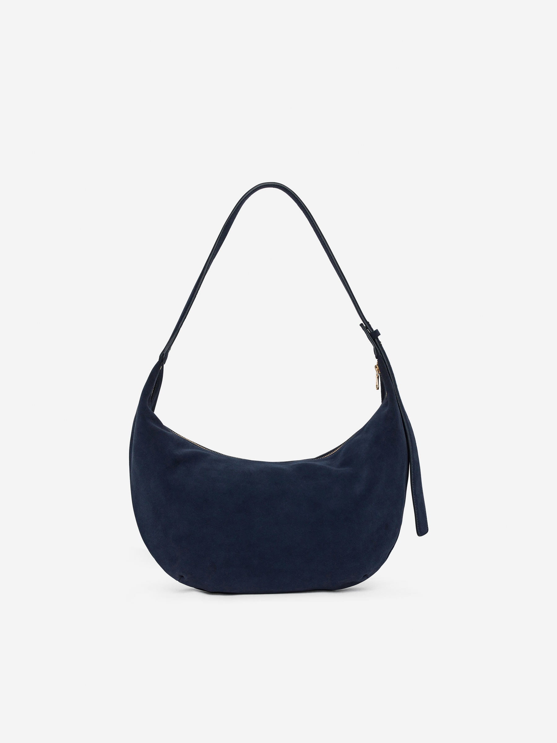 Curved Split Suede Bag - Dark Blue - Women - StillMedia/DescriptiveStillLife - 7