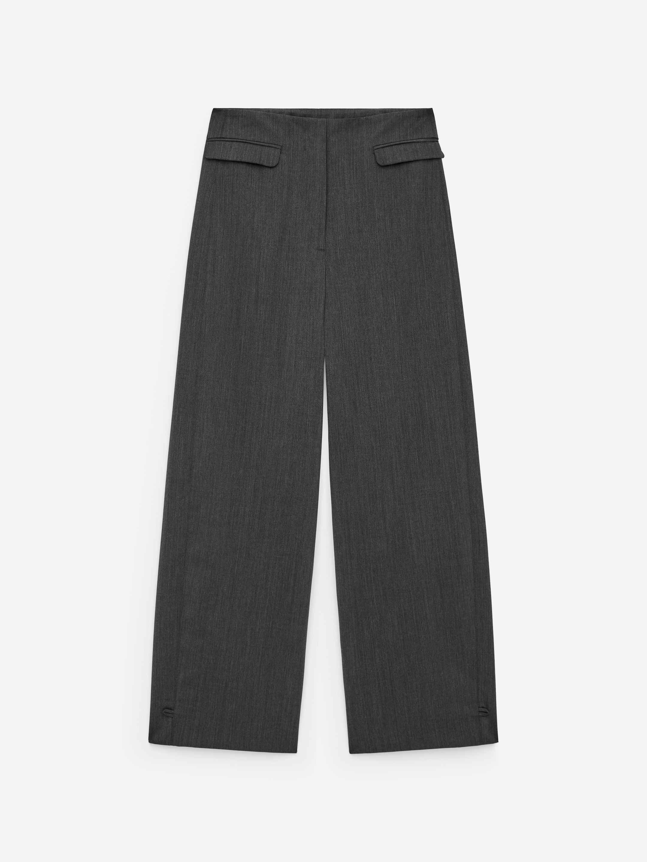 Tailored Wool-Blend Trousers-#828282-17293