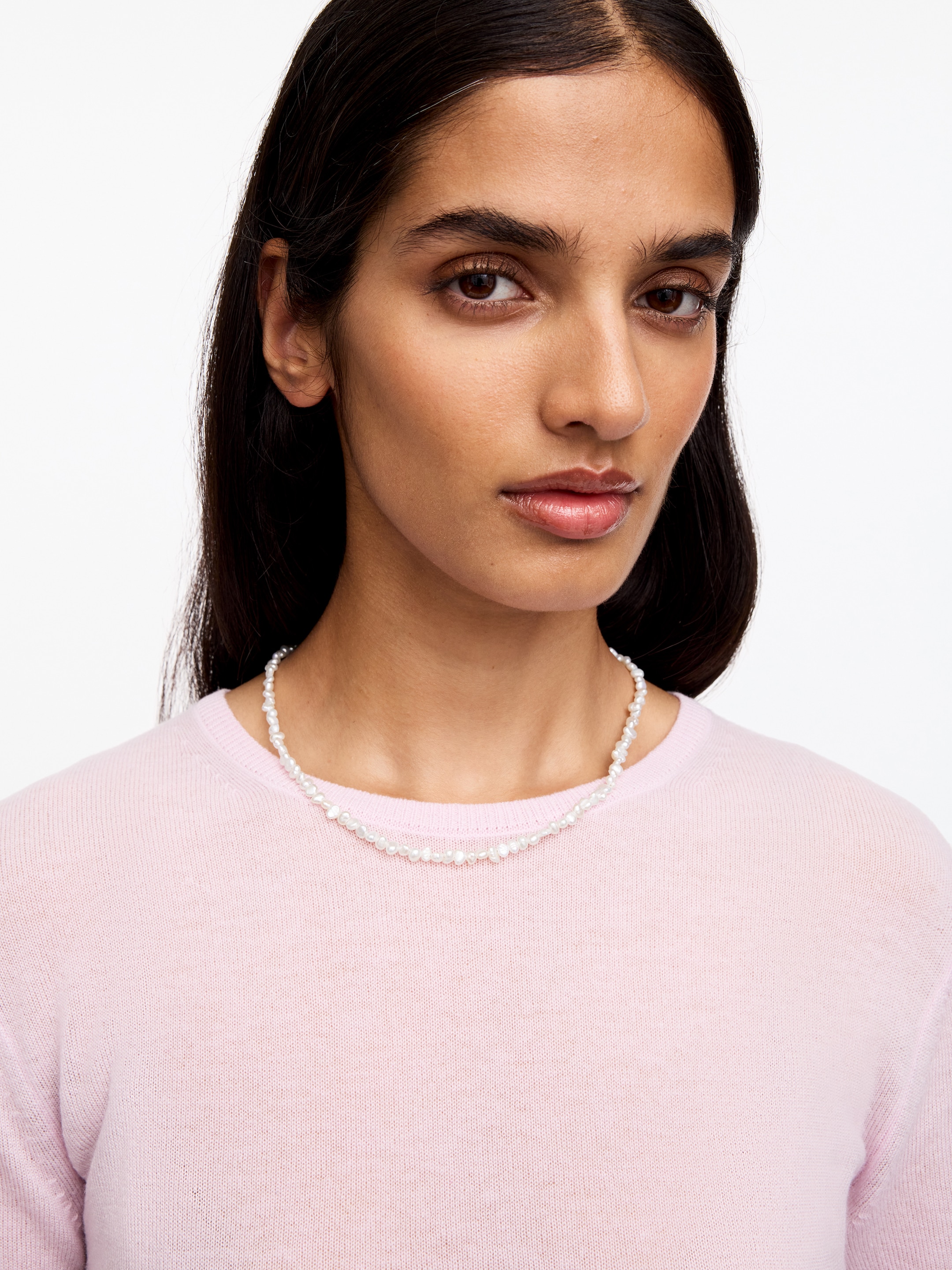 Freshwater Pearl Necklace-White-19647