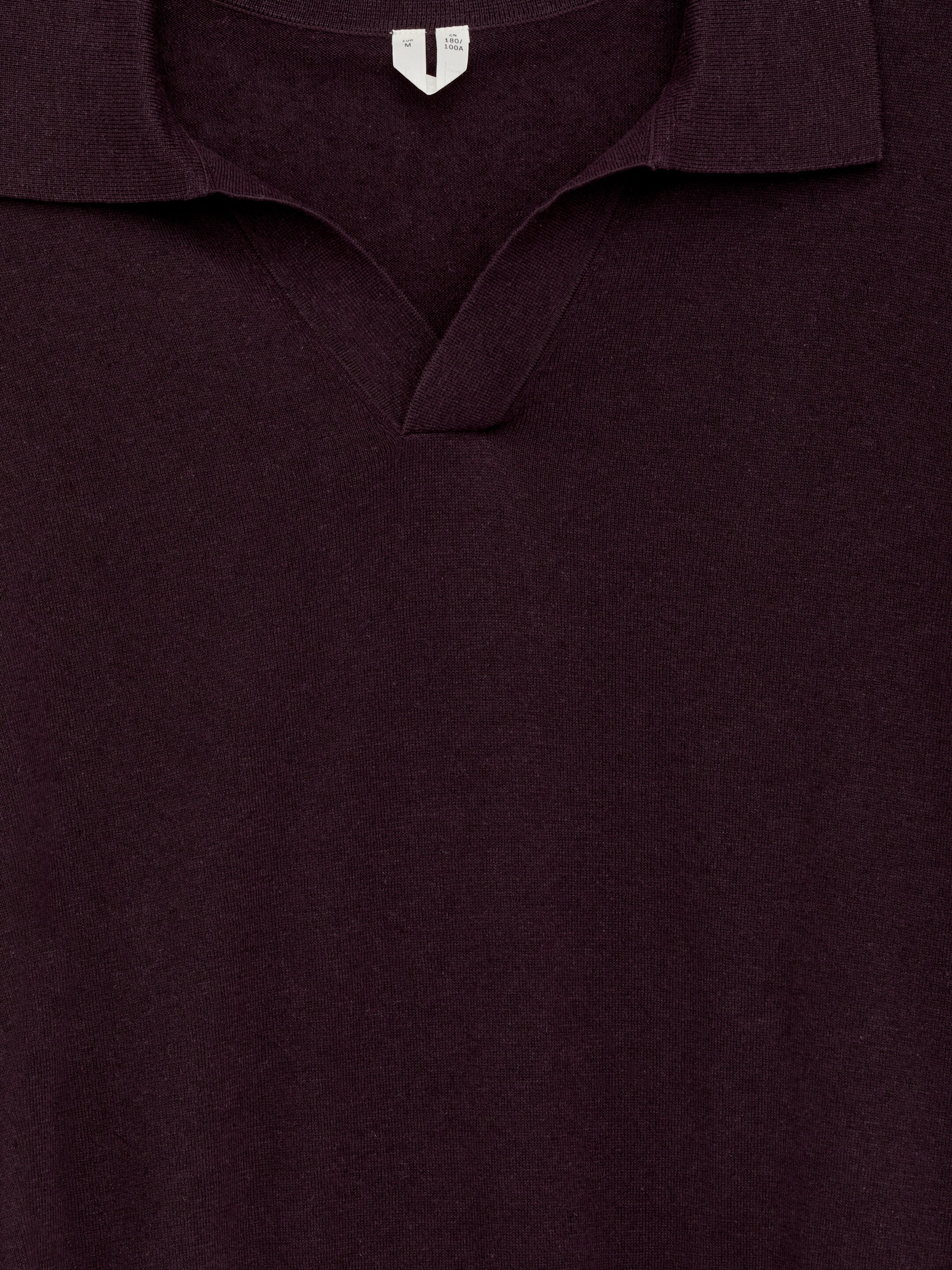 Ingrandisci l'immagine: Cotton Linen Polo Shirt - Burgundy - UOMO | H&M CH 2