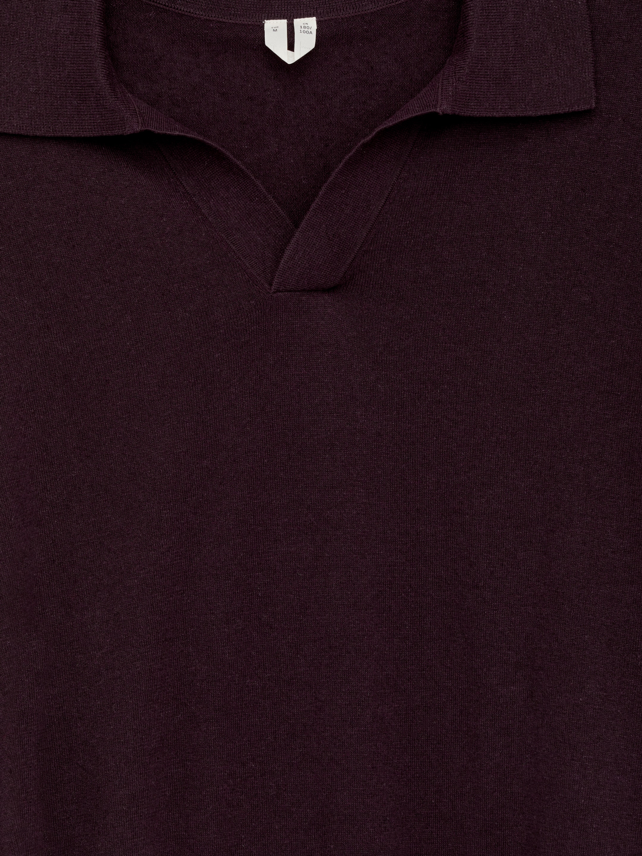 Cotton Linen Polo Shirt - Burgundy - Regular fit - Men - StillMedia/DescriptiveDetail - 1