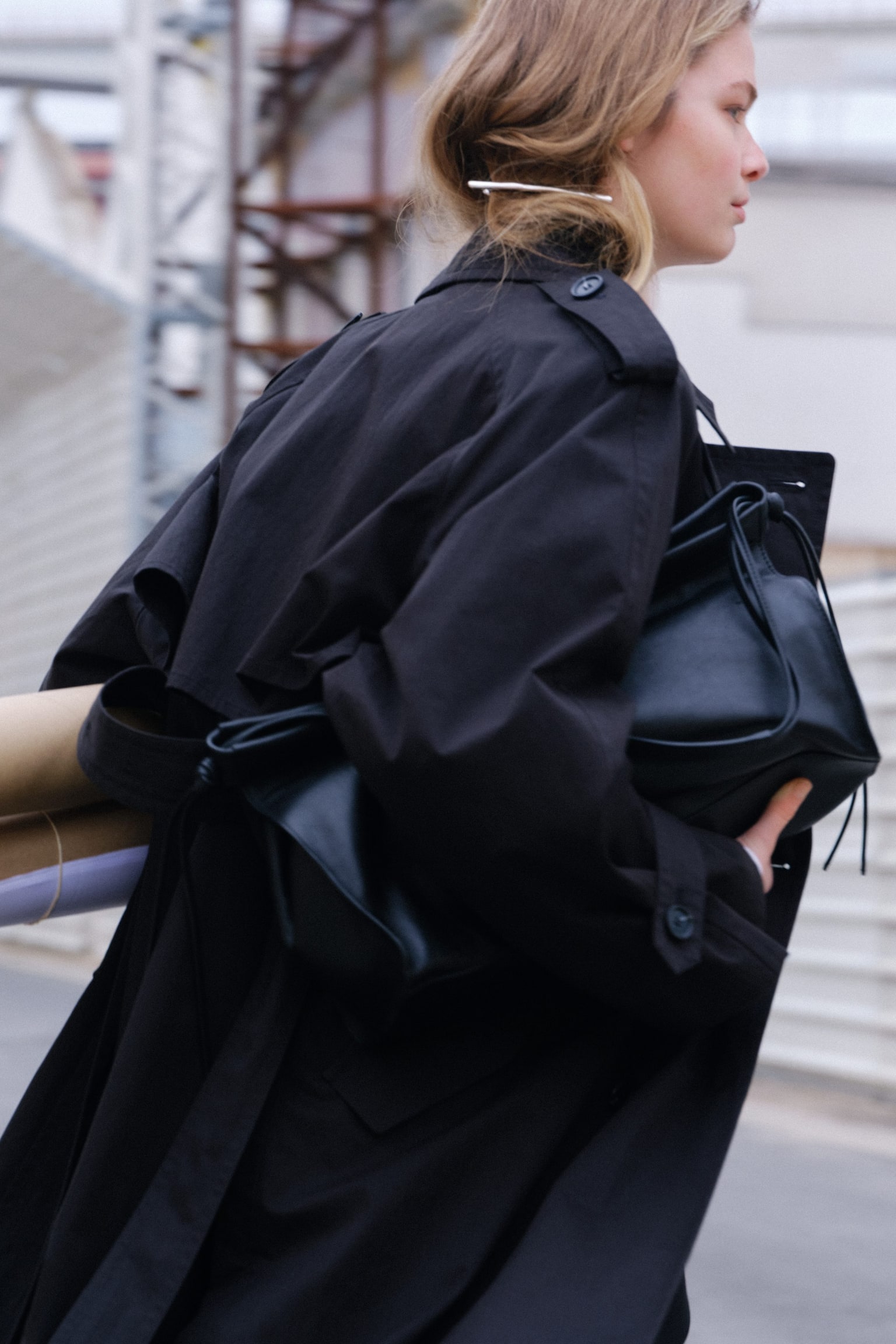 Oversize-Trenchcoat - Schwarz - 9