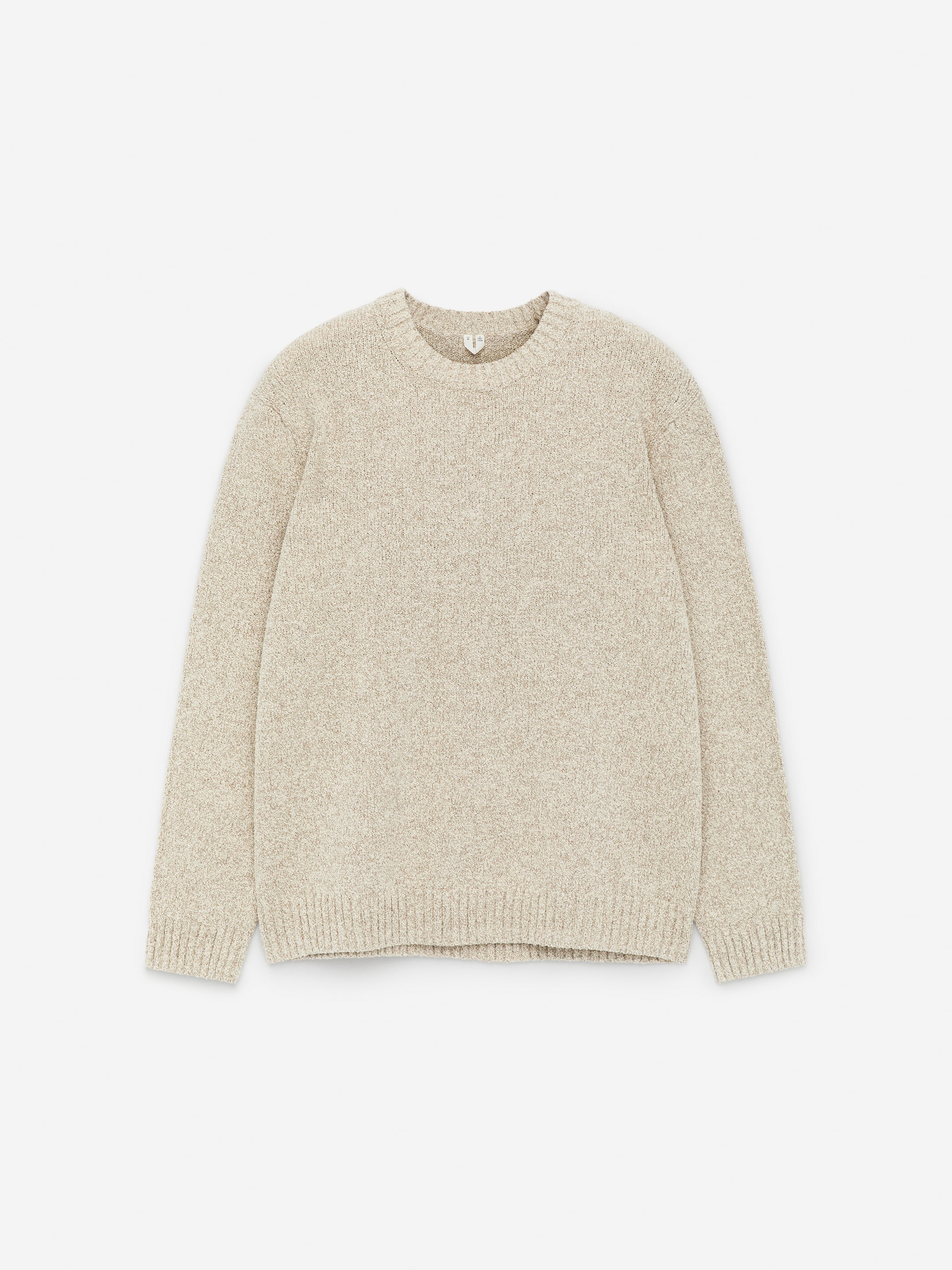 Textured Cotton Blend Jumper-#A49B8B-14496