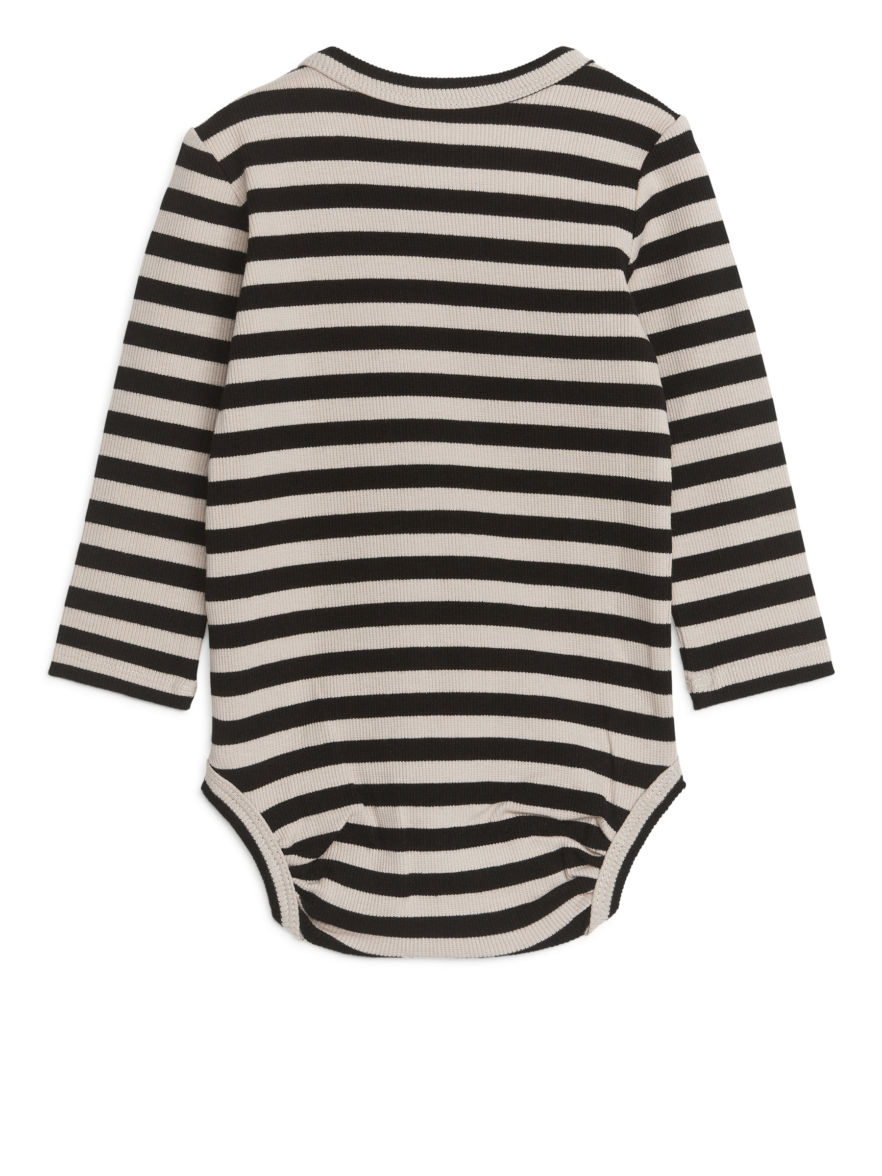 Ribbed Long-Sleeve Bodysuit - Black/Beige - Slim fit - Children - StillMedia/DescriptiveStillLife - 2
