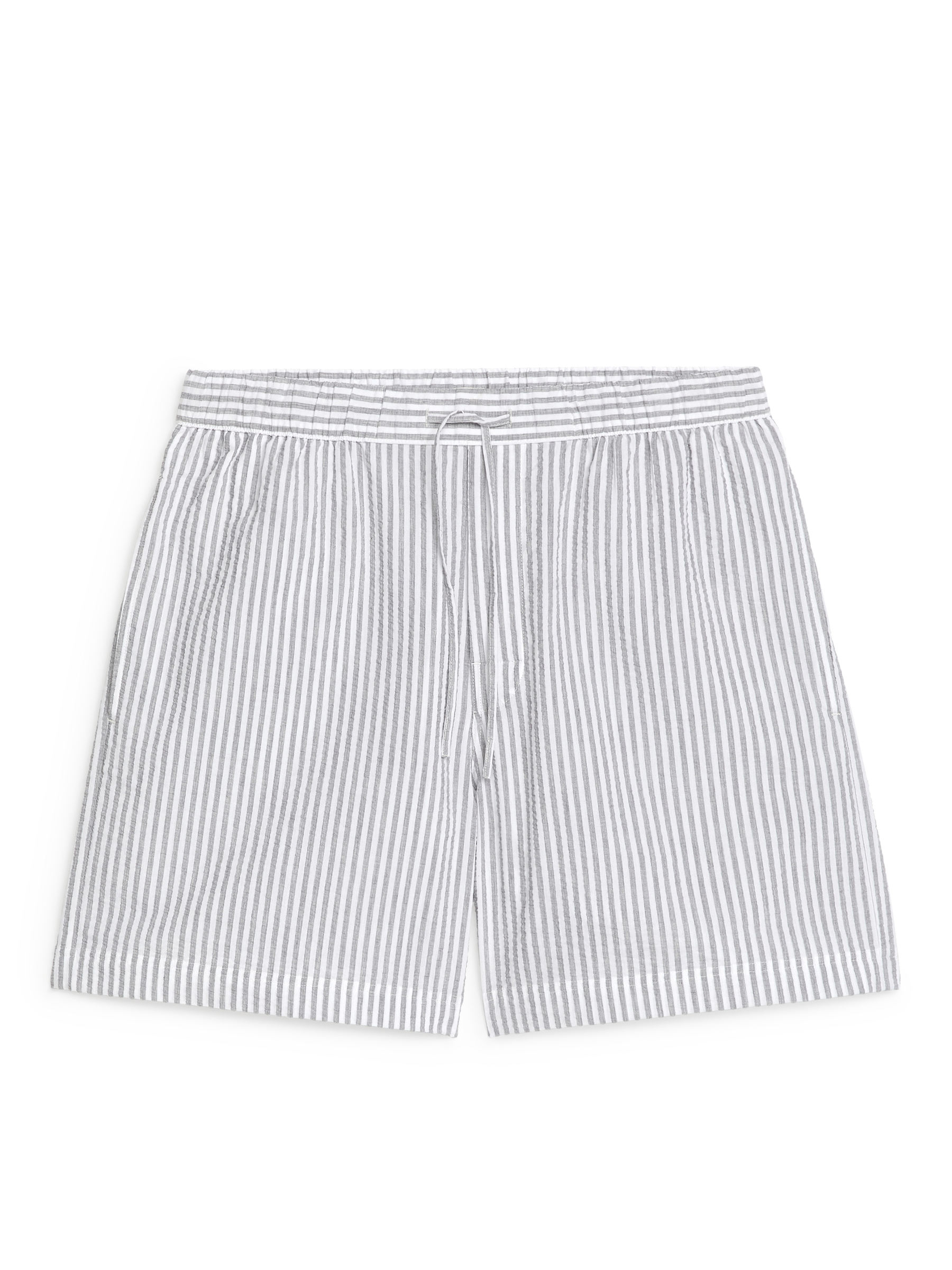 Seersucker Shorts - Grey/White - Relaxed fit - Men - StillMedia/DescriptiveStillLife - 2
