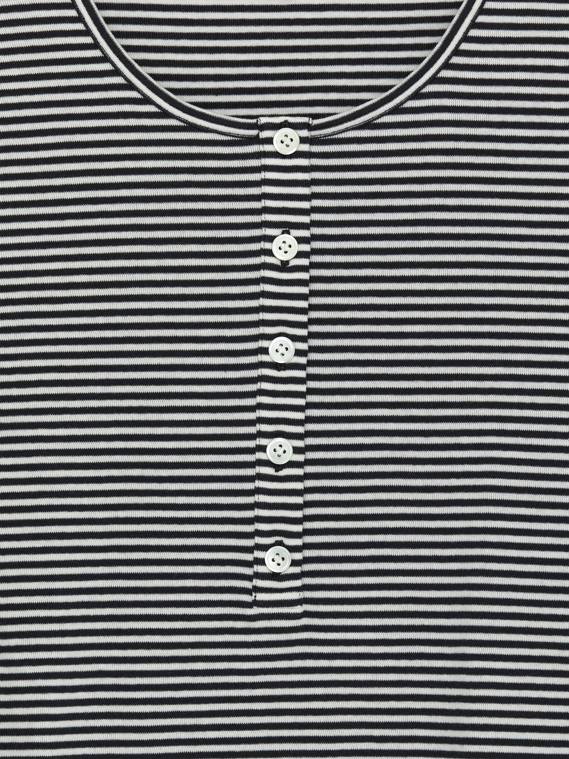 Agrandir l'image: Haut côtelé à col tunisien - Bleu foncé/Blanc - FEMME | H&M FR 2