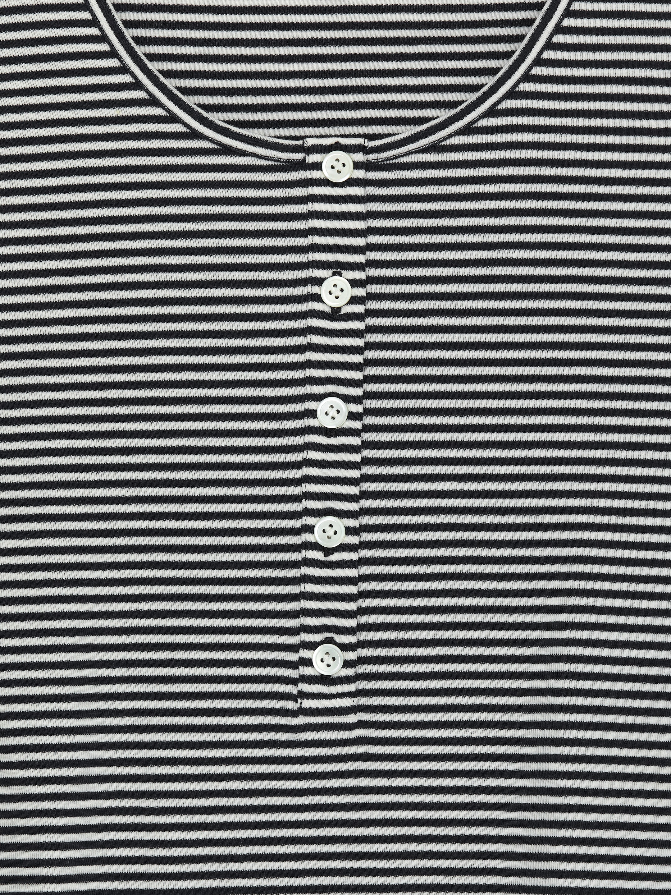Ribbed Henley Top - Dark Blue/White - Slim fit - Women - StillMedia/DescriptiveDetail - 2