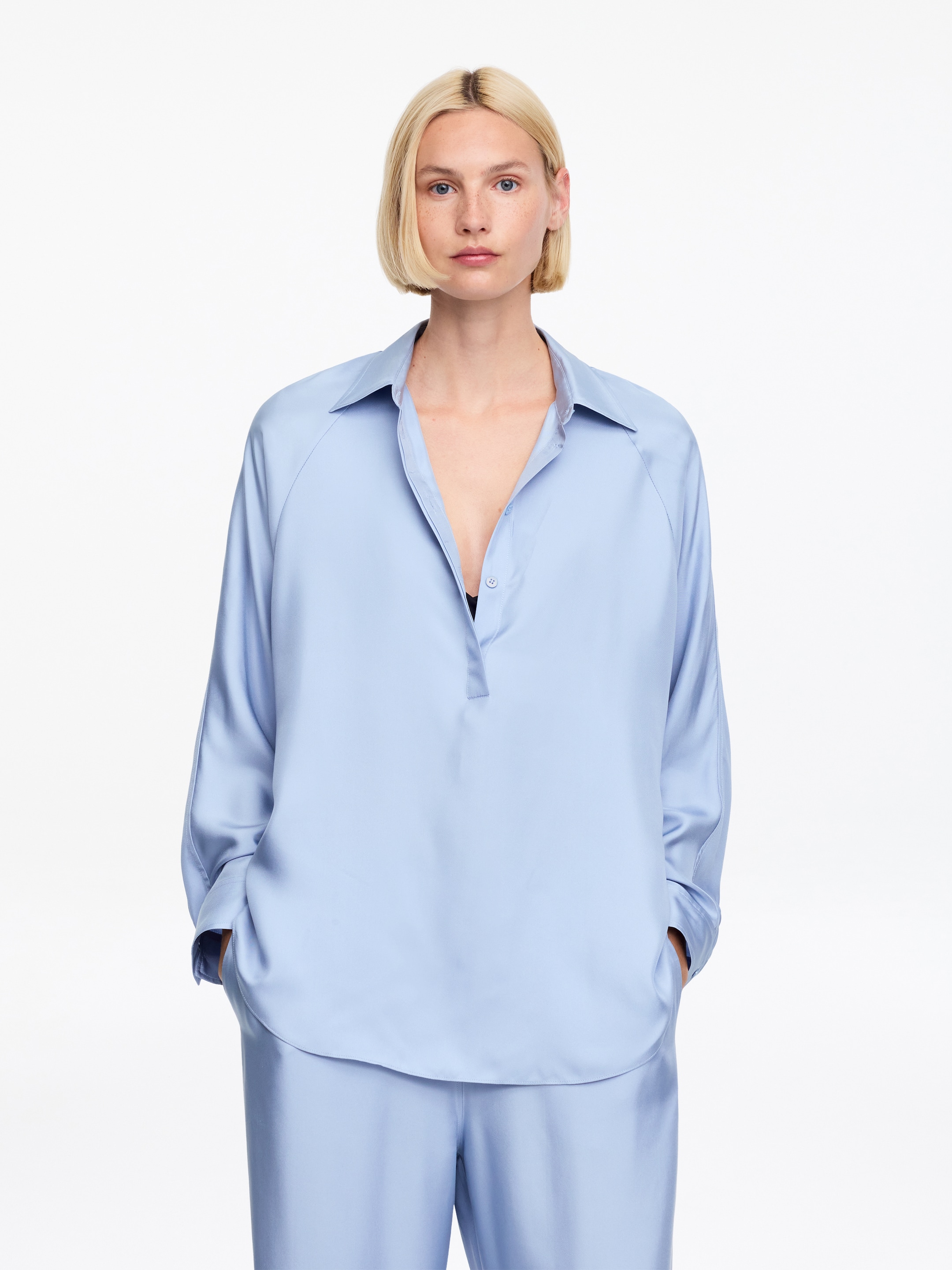 Silk Twill Shirt-#86A5C0-19189
